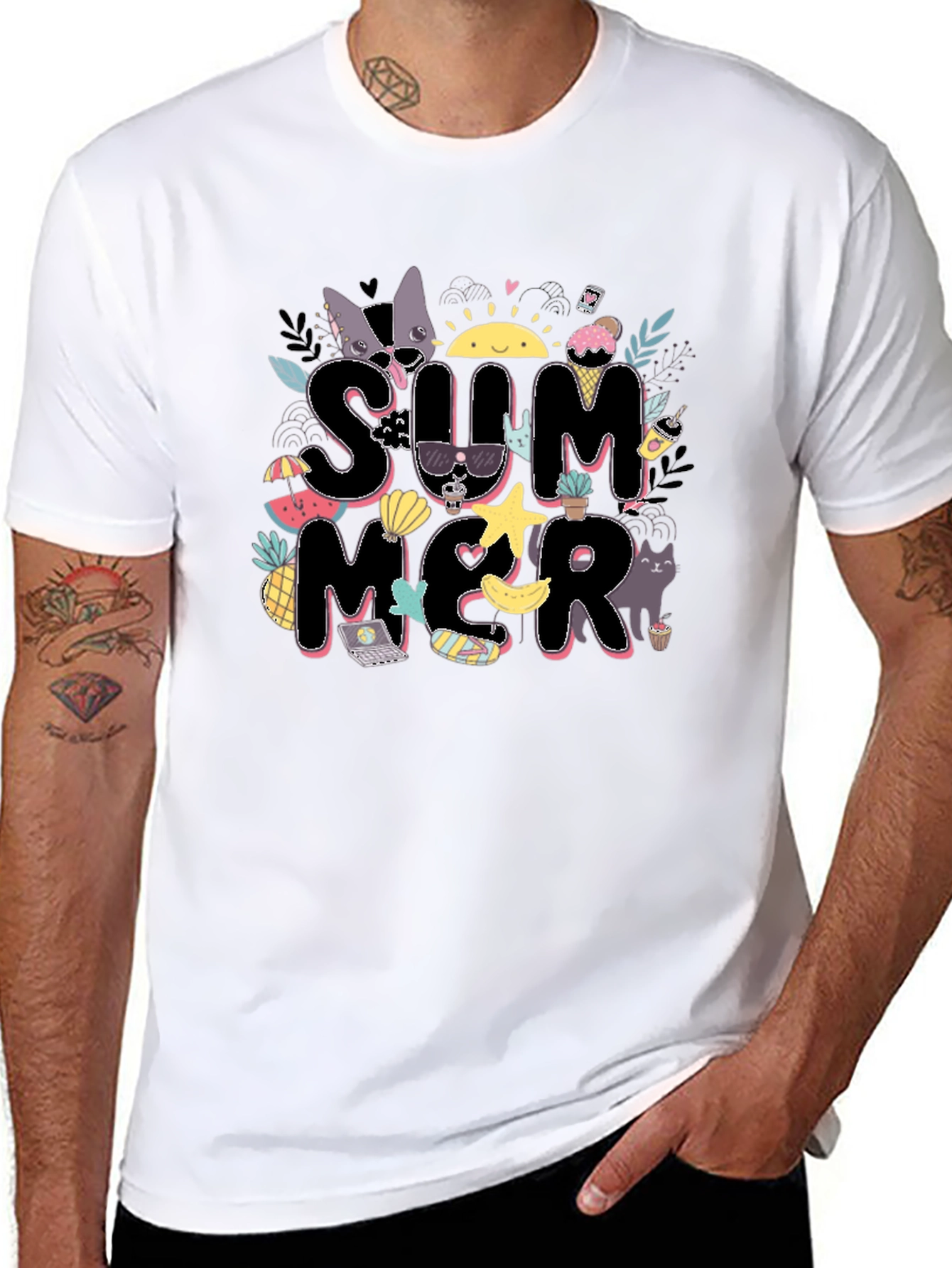 Summer Graphic T-Shirt - Black