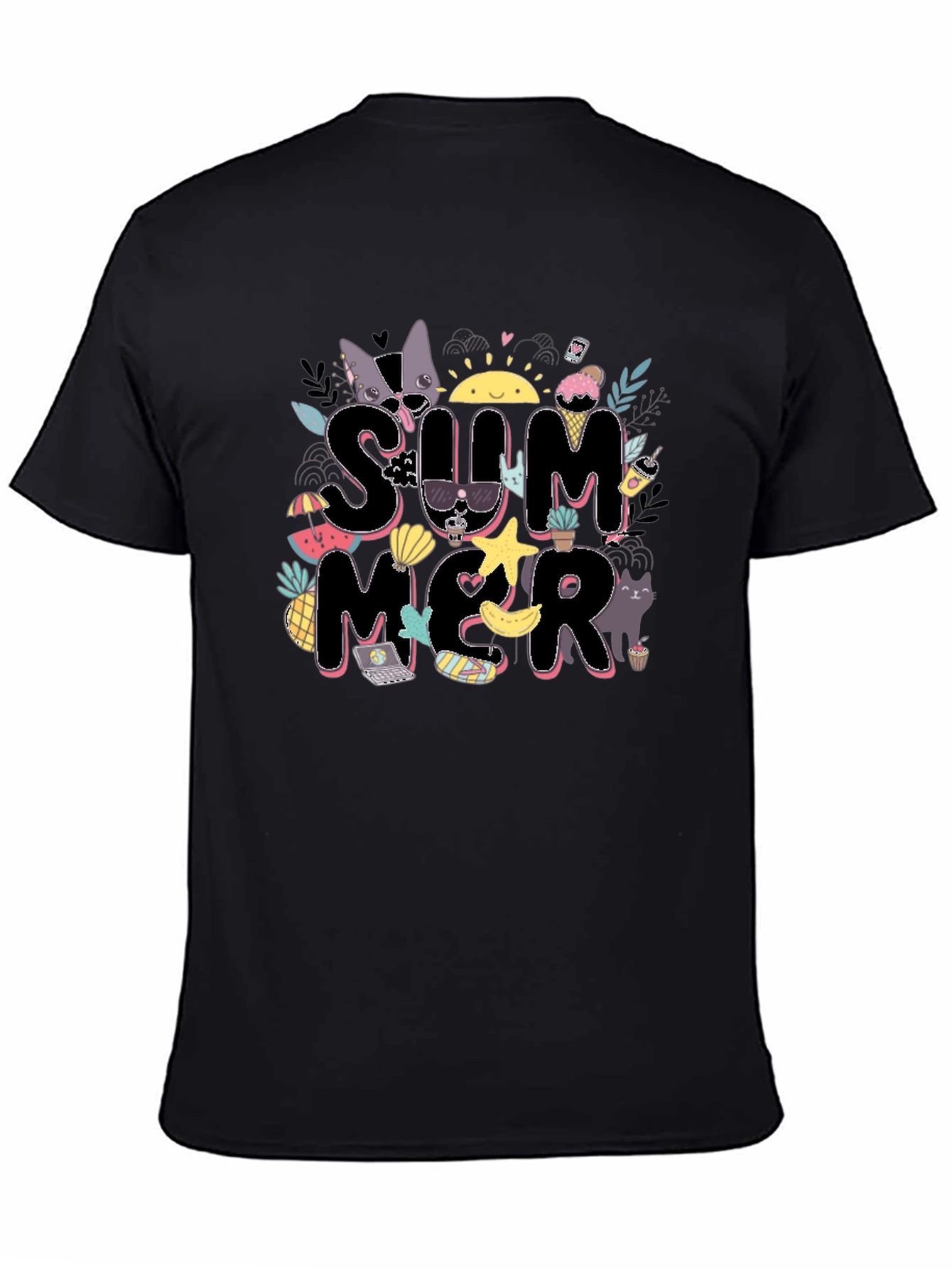Summer Graphic T-Shirt - Black