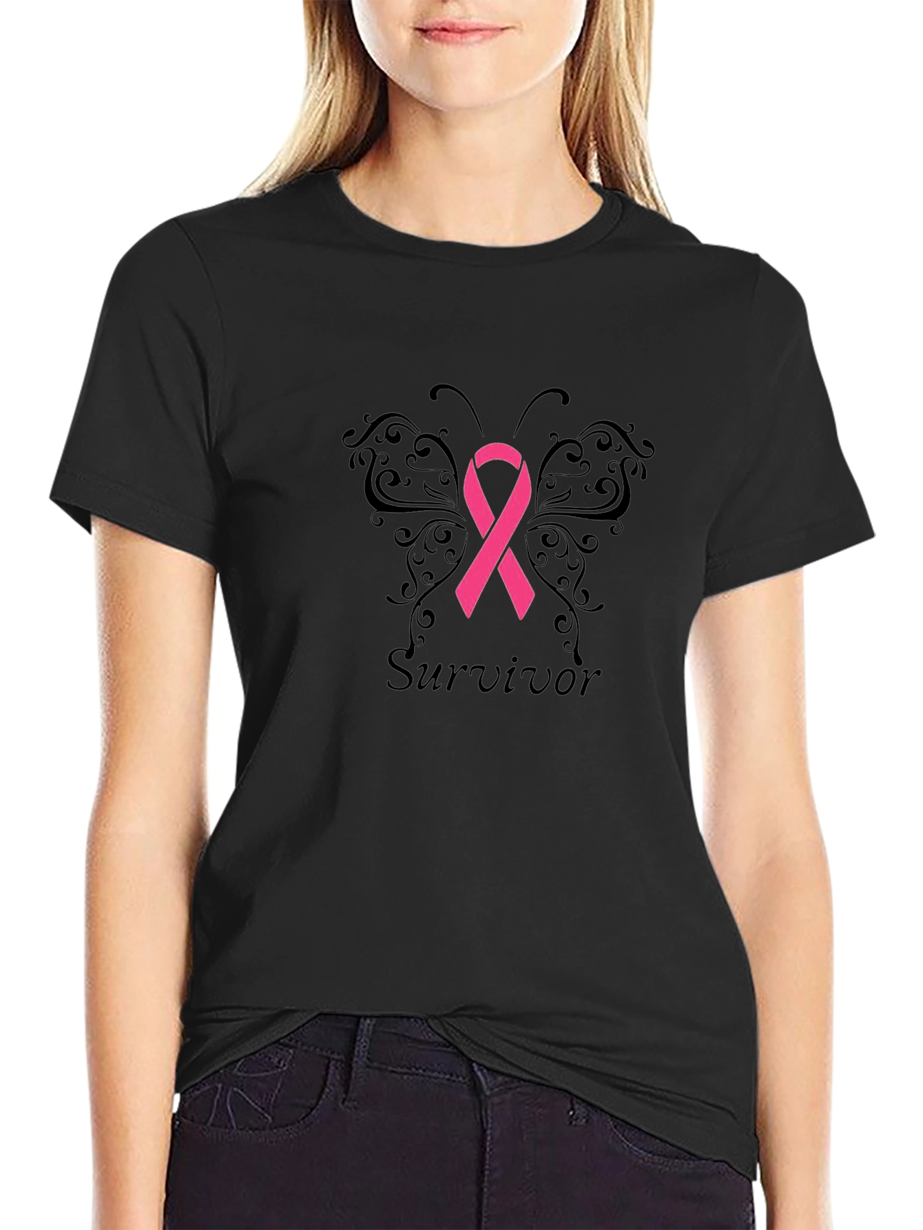 Survivor Butterfly Ribbon T-Shirt