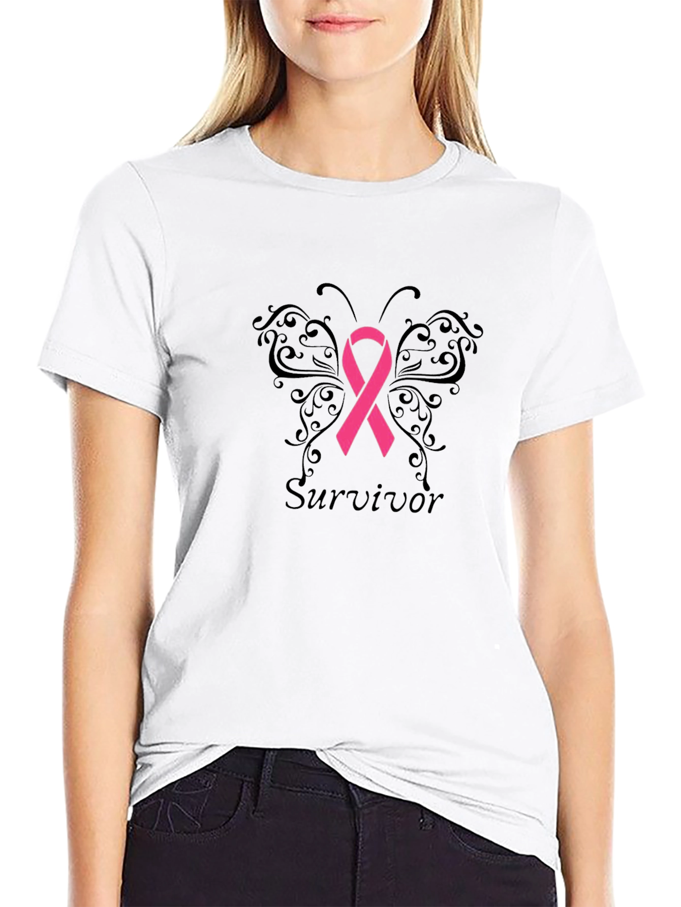 Survivor Butterfly Ribbon T-Shirt