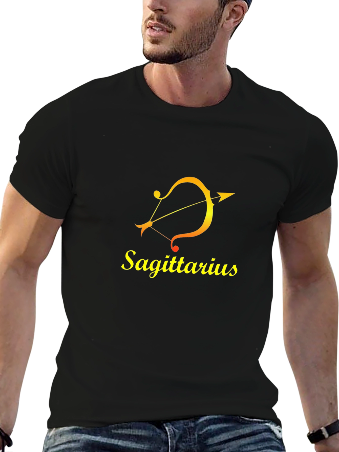 Sagittarius Zodiac T-Shirt - Black Cotton Tee