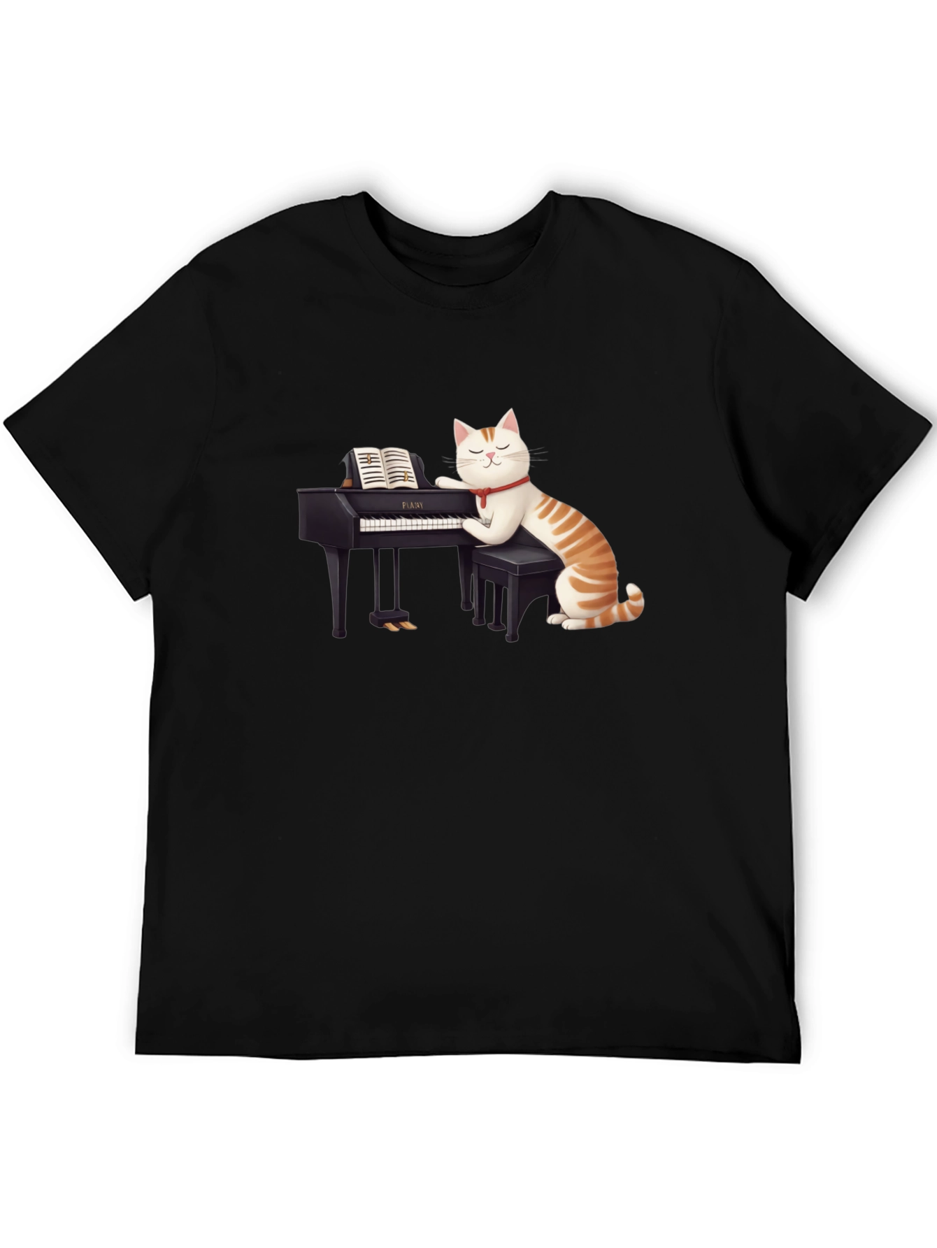 Cat Playing Piano T-Shirt - Unique Graphic Tee