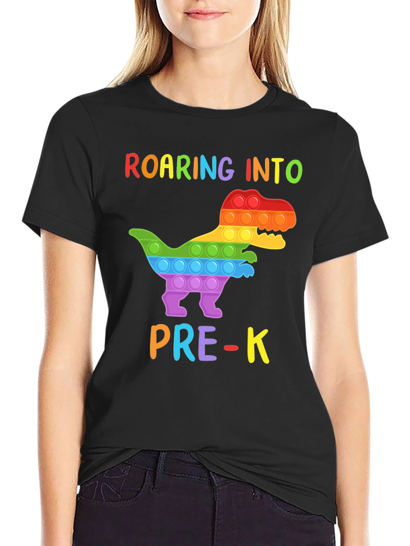 Roaring into Pre-K Dinosaur Pop-It T-Shirt