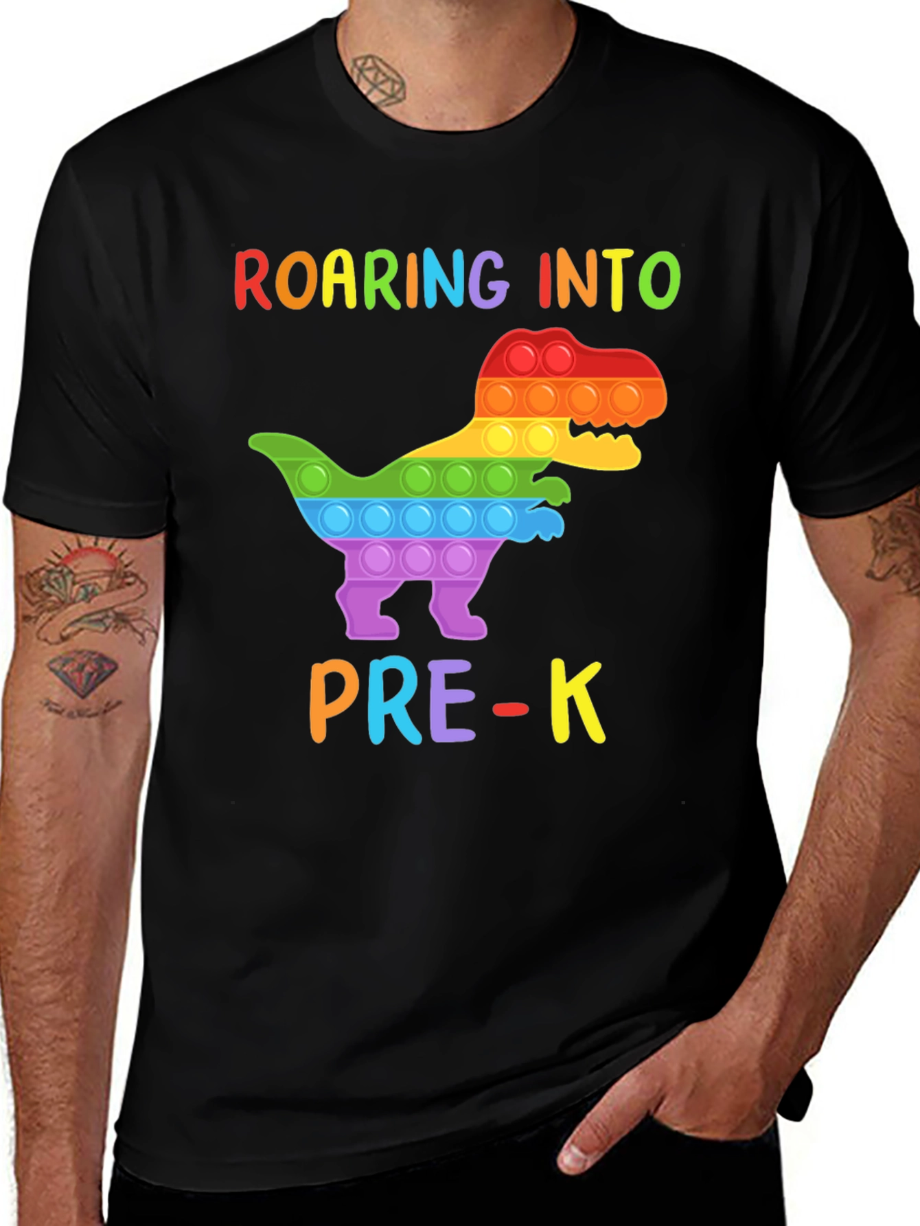 Roaring into Pre-K Dinosaur Pop-It T-Shirt