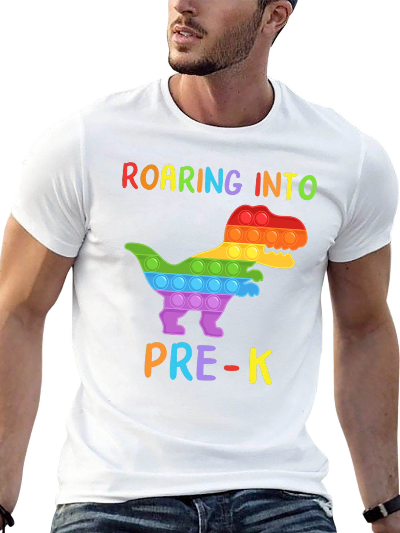 Roaring into Pre-K Dinosaur Pop-It T-Shirt