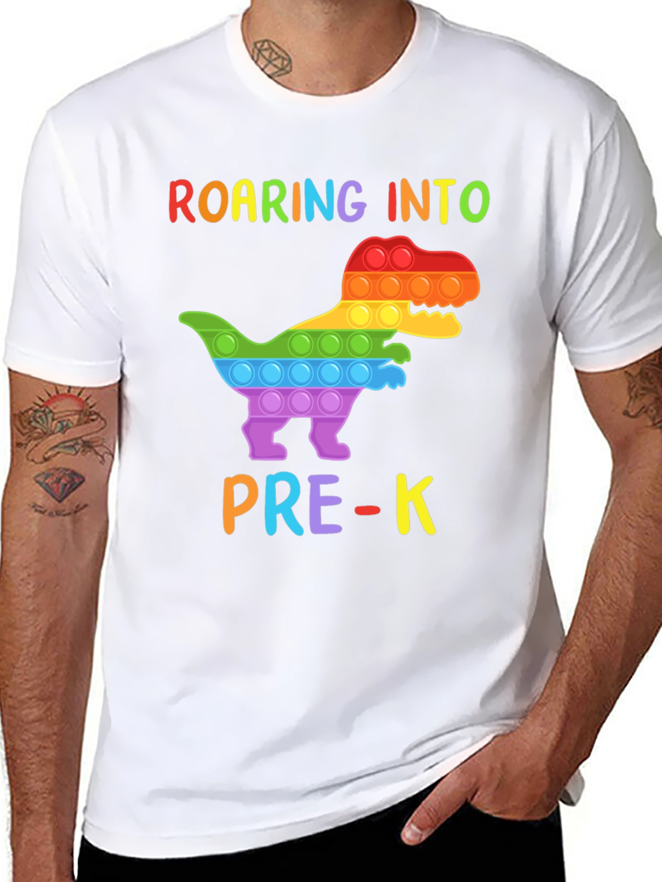 Roaring into Pre-K Dinosaur Pop-It T-Shirt