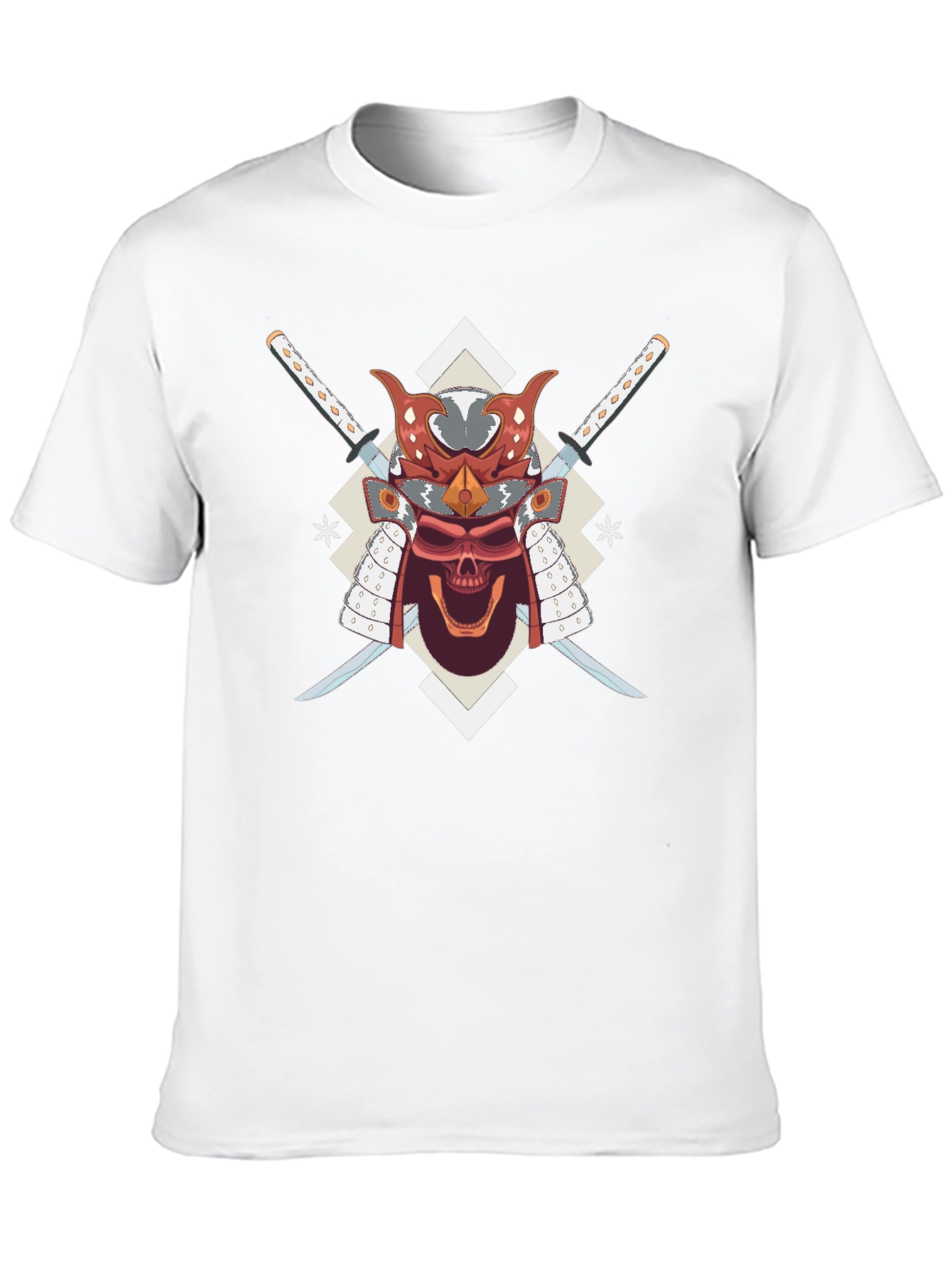 Samurai Skull Graphic Tee - Cool Graphic T-Shirt