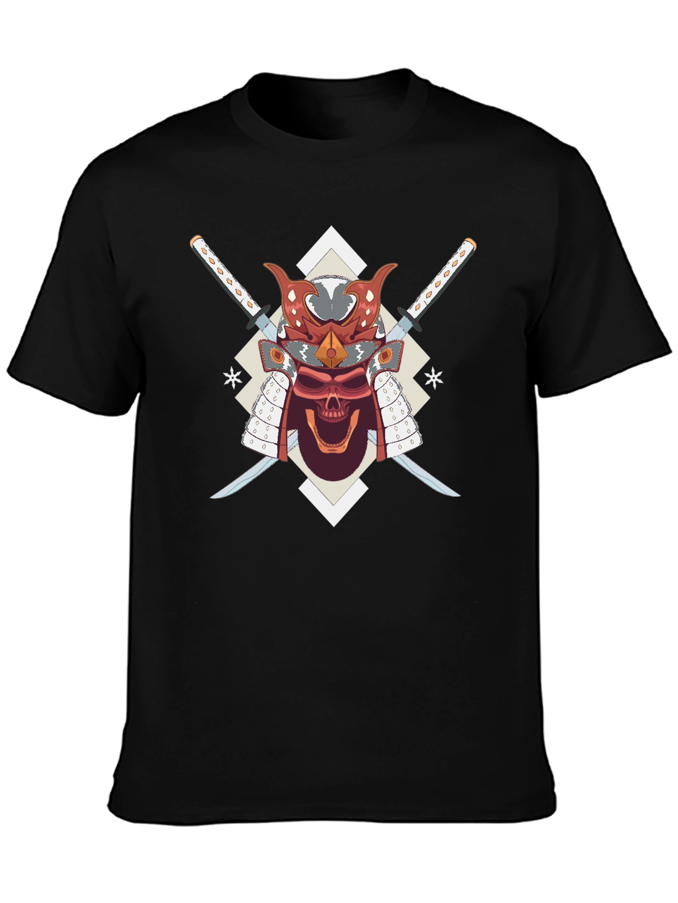 Samurai Skull Graphic Tee - Cool Graphic T-Shirt