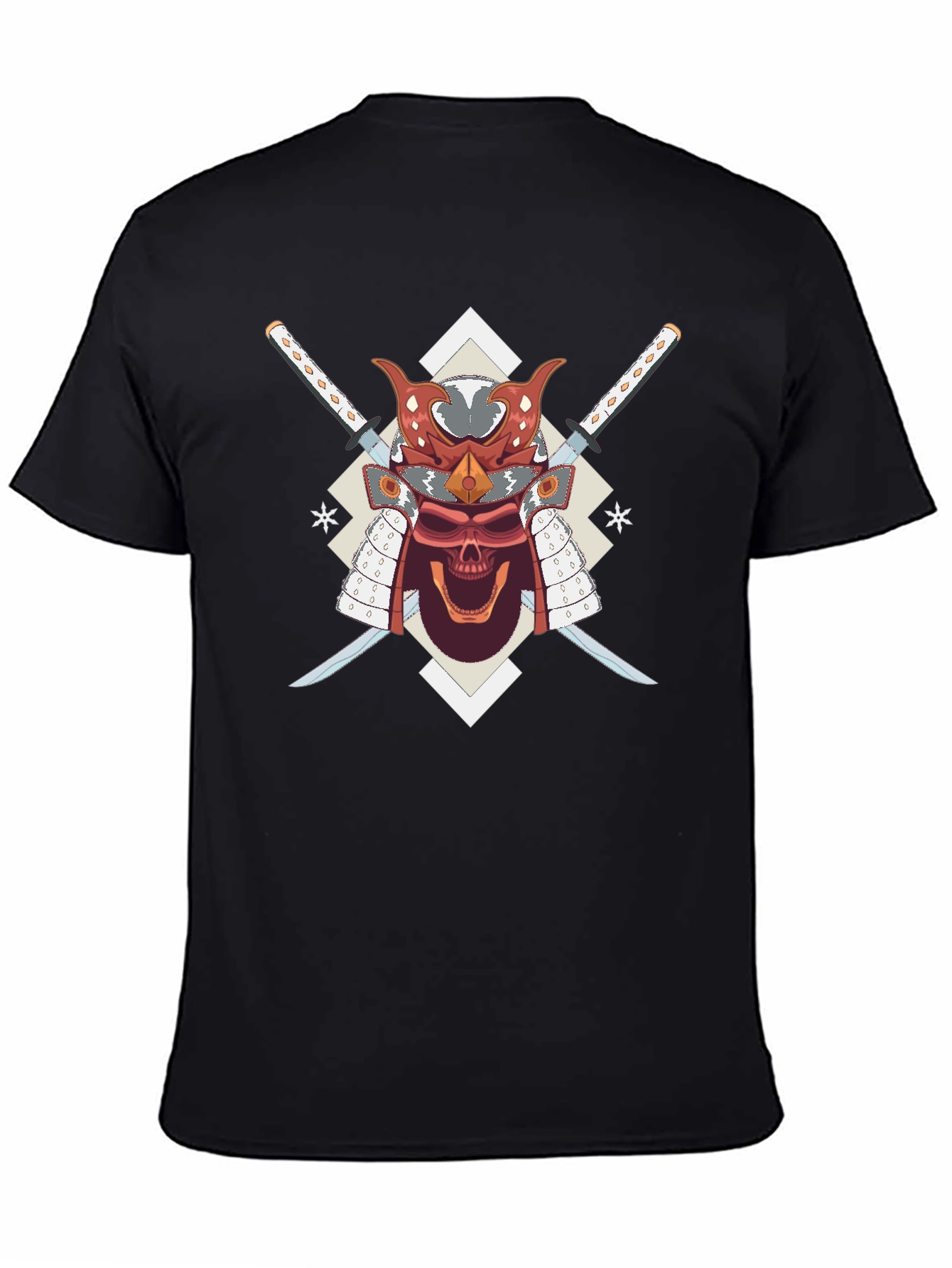 Samurai Skull Graphic Tee - Cool Graphic T-Shirt