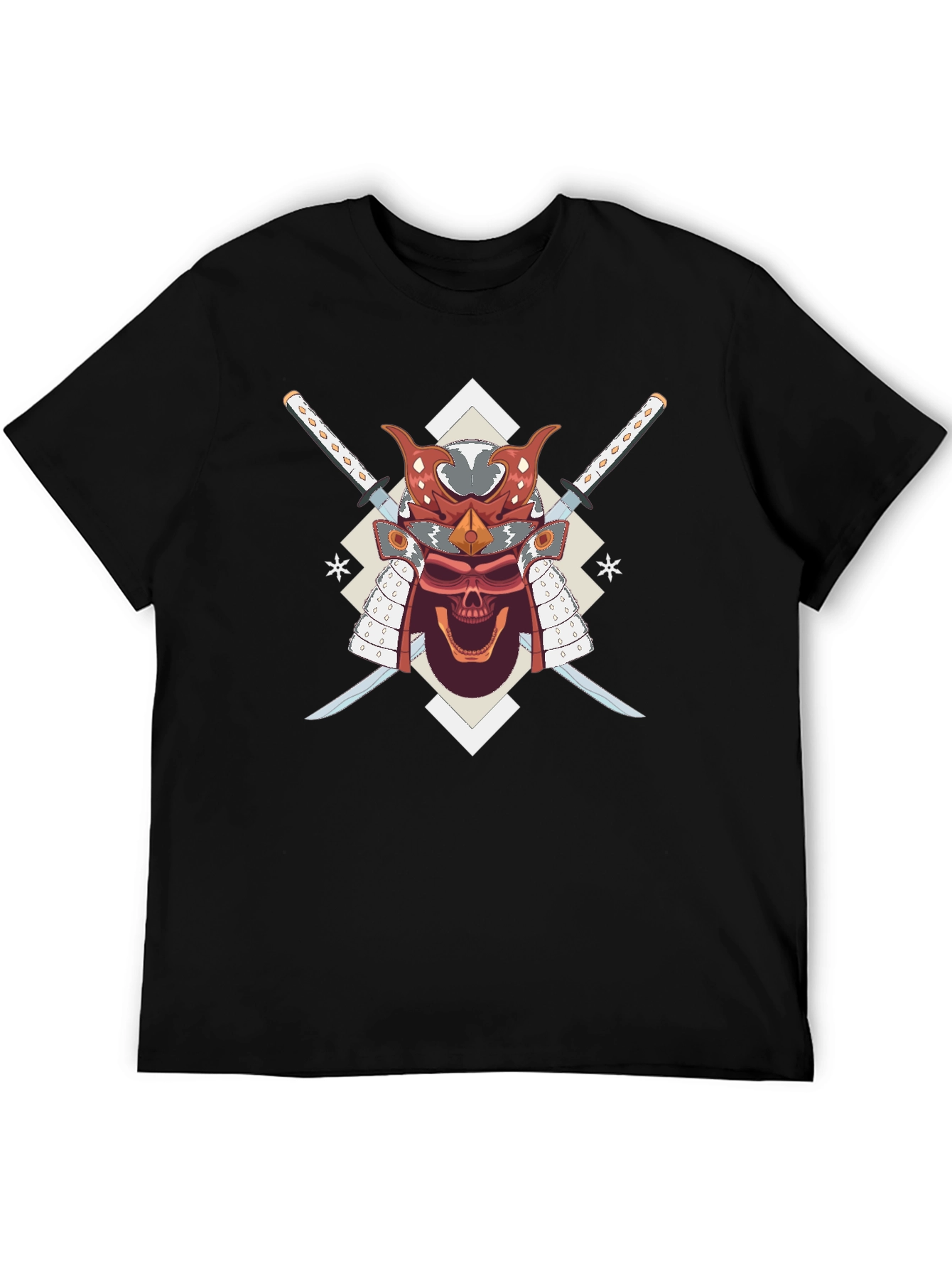 Samurai Skull Graphic Tee - Cool Graphic T-Shirt