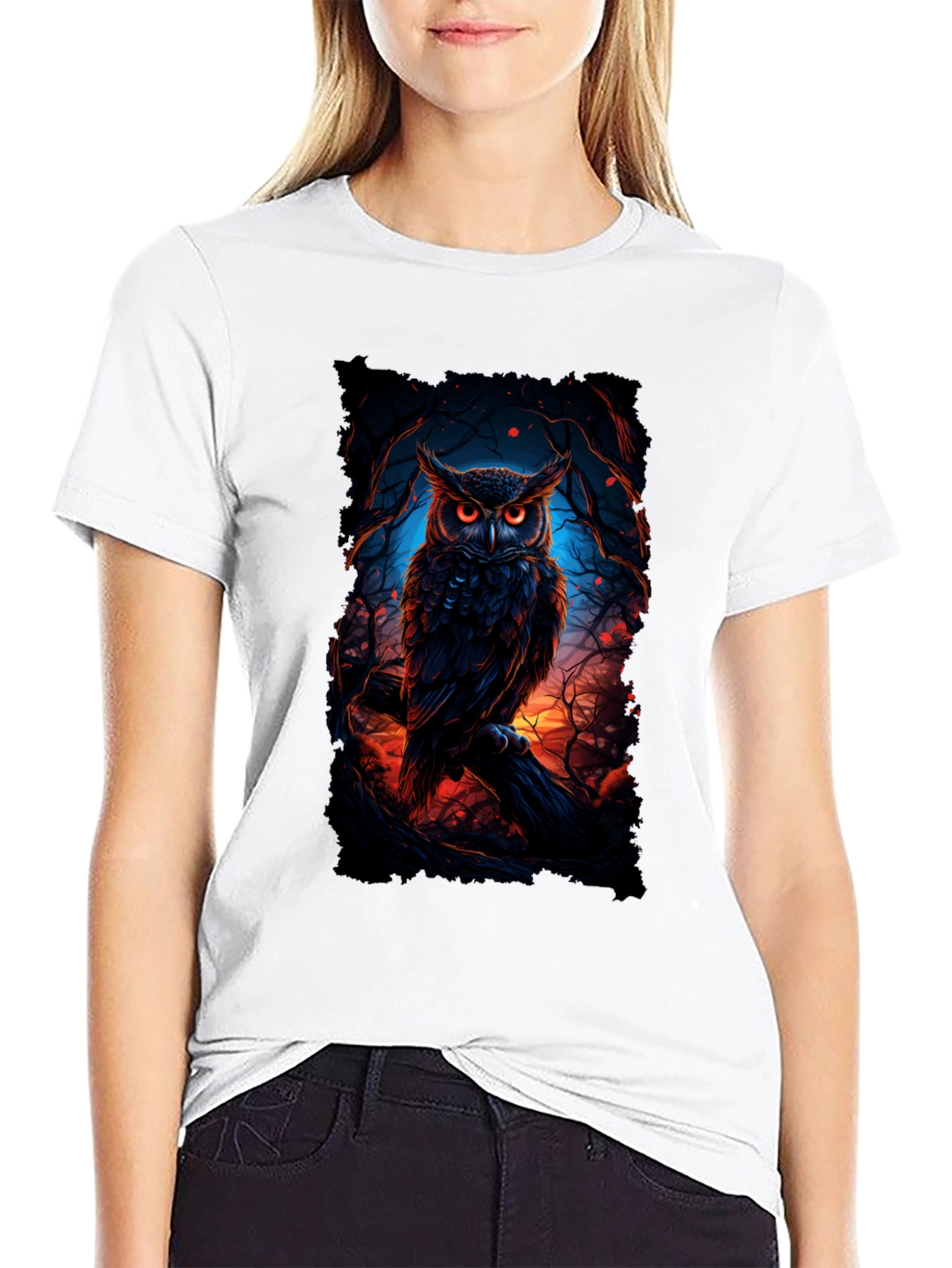 Owl Graphic Black T-Shirt for Men