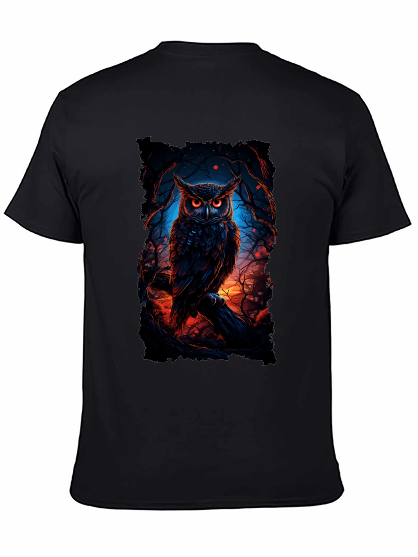 Owl Graphic Black T-Shirt for Men