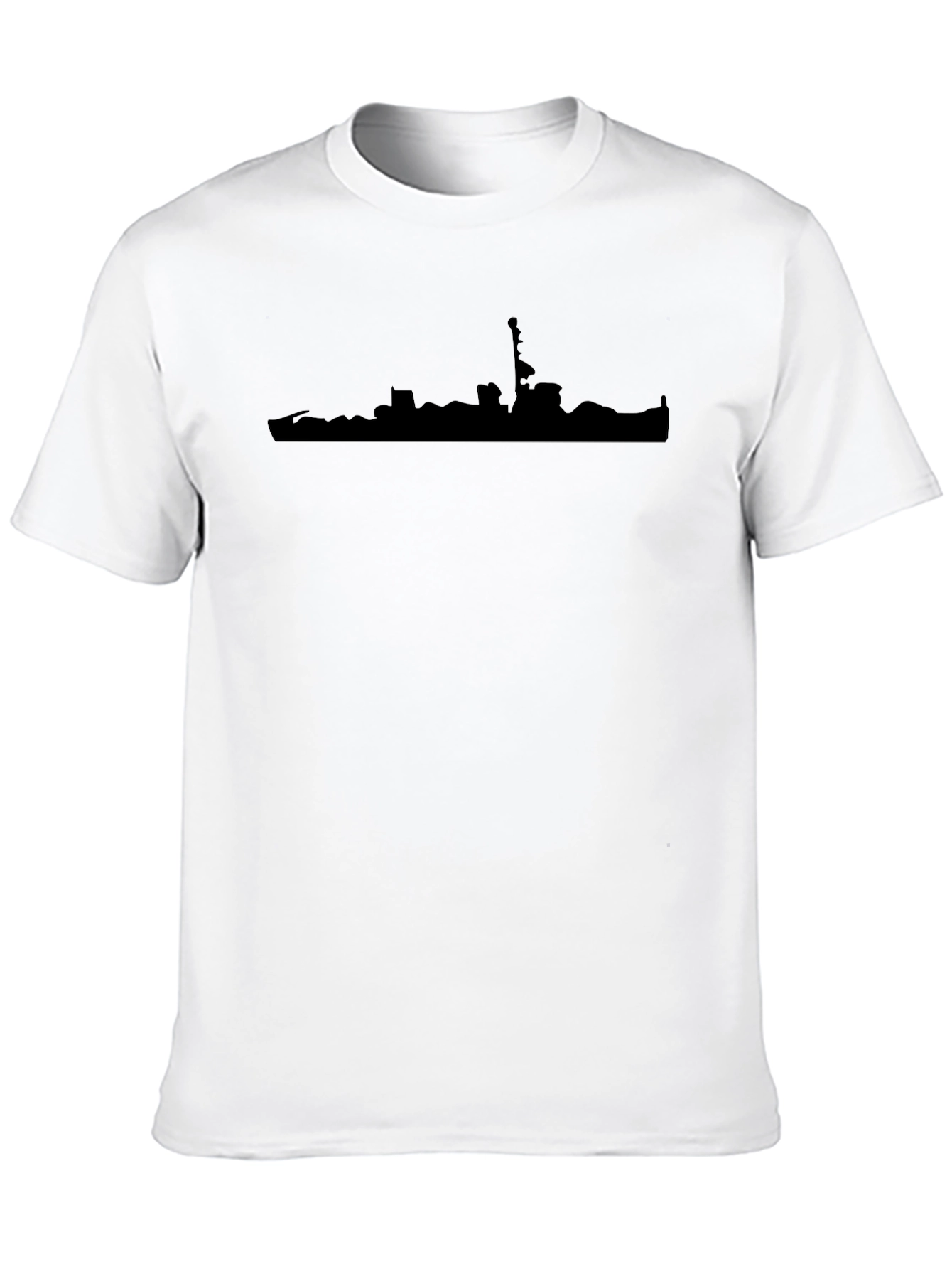 Black Silhouette Skyline Crew Neck T-Shirt