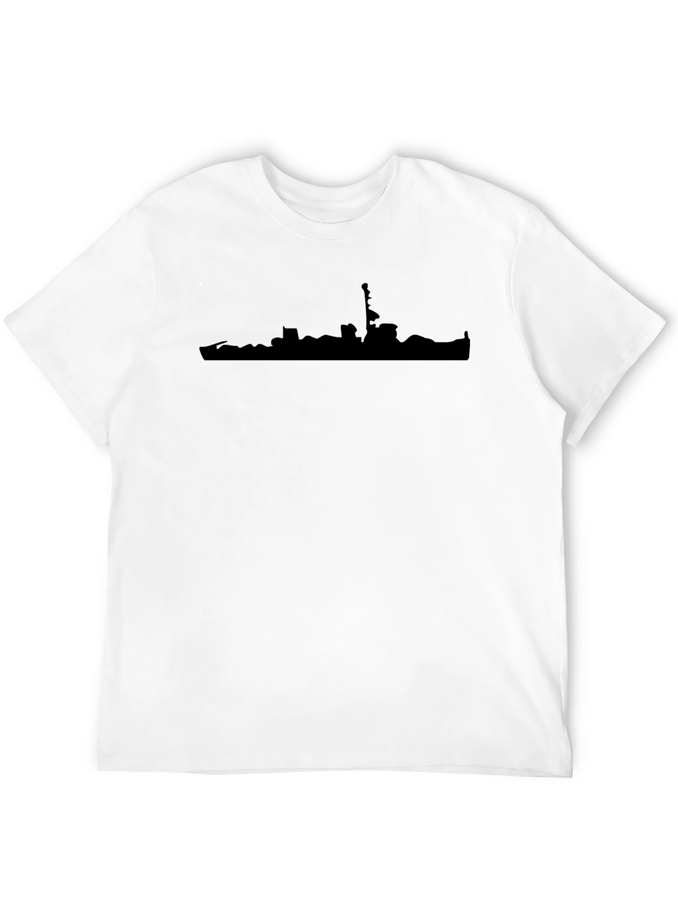 Black Silhouette Skyline Crew Neck T-Shirt