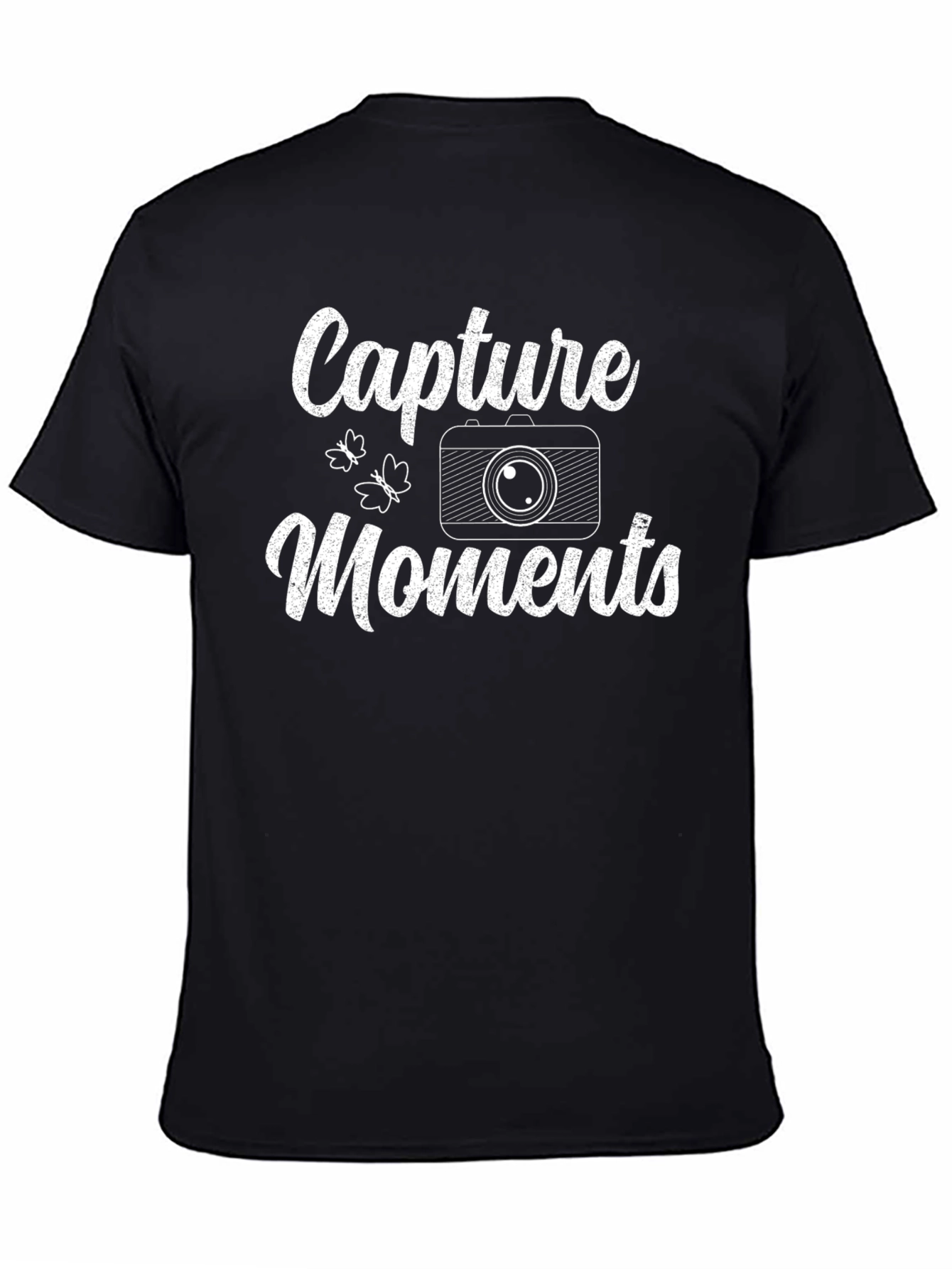 Capture Moments Black Graphic T-Shirt