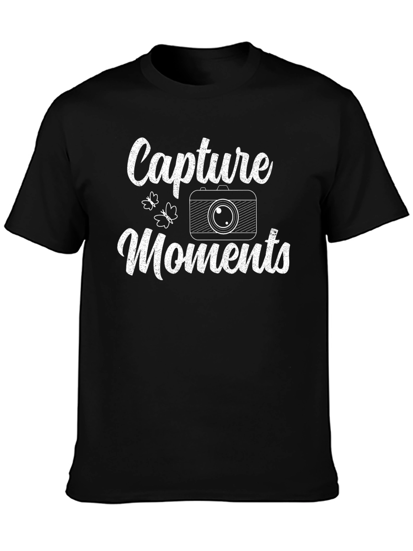 Capture Moments Black Graphic T-Shirt