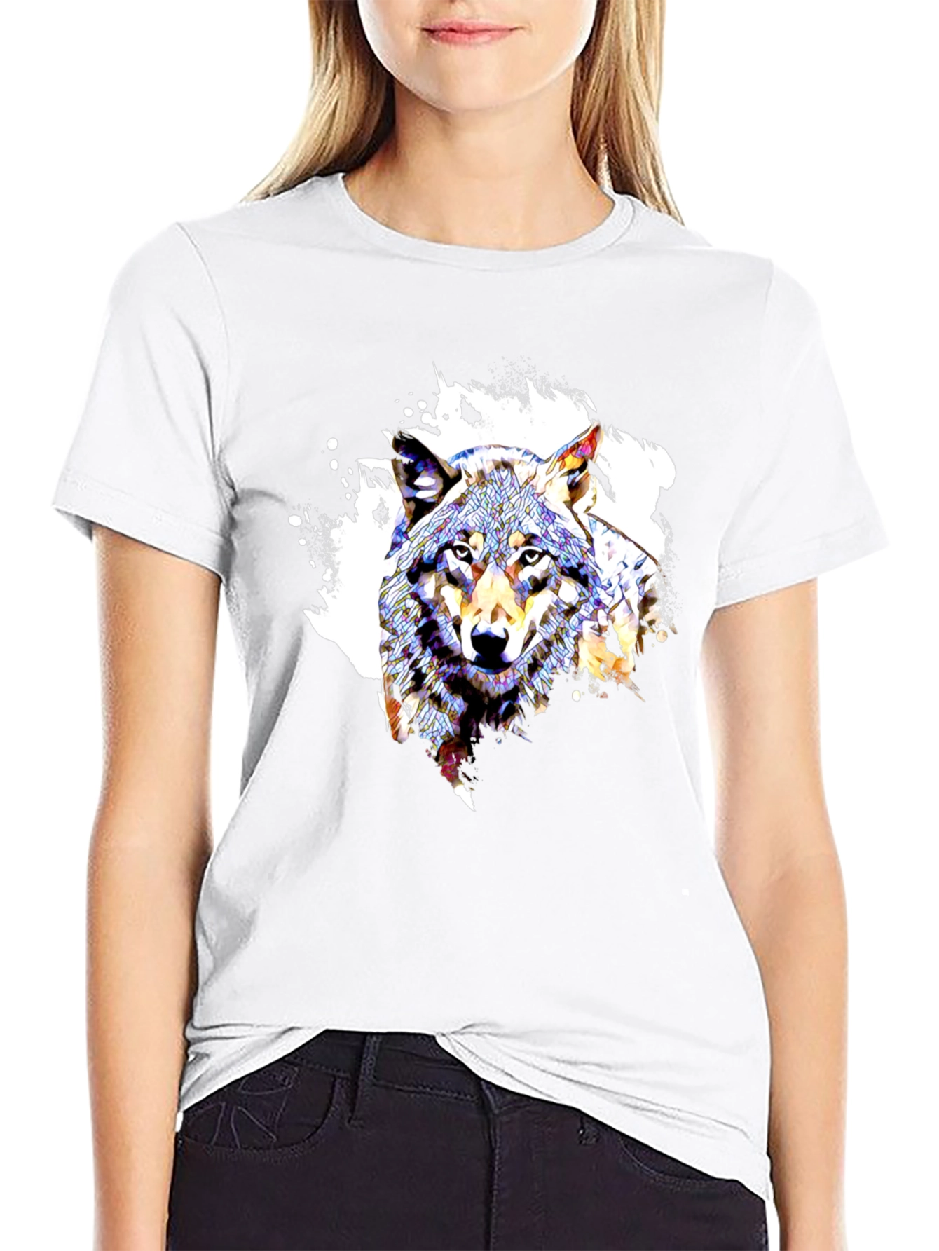 Wolf Graphic Tee - Modern Art Design