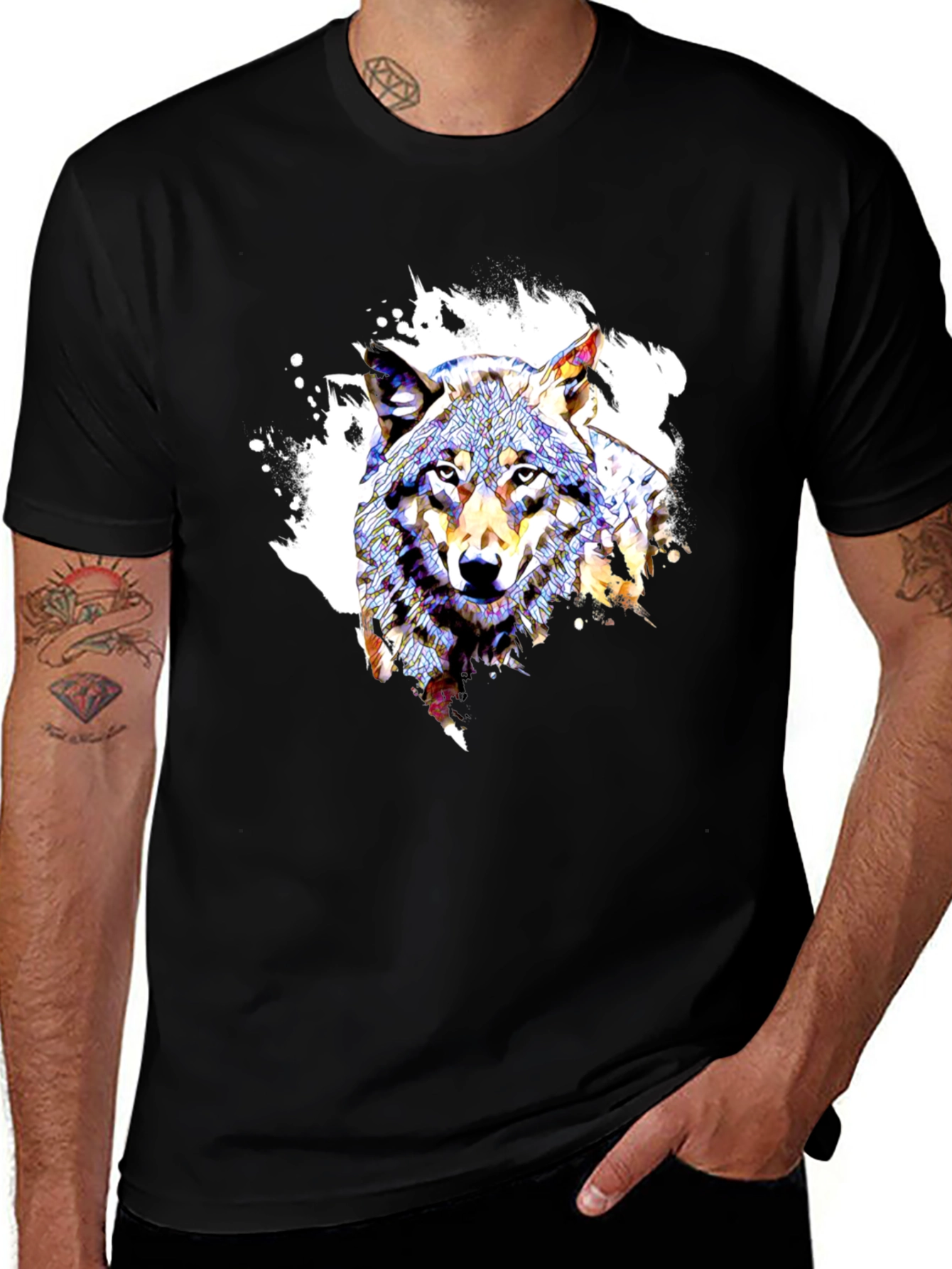 Wolf Graphic Tee - Modern Art Design