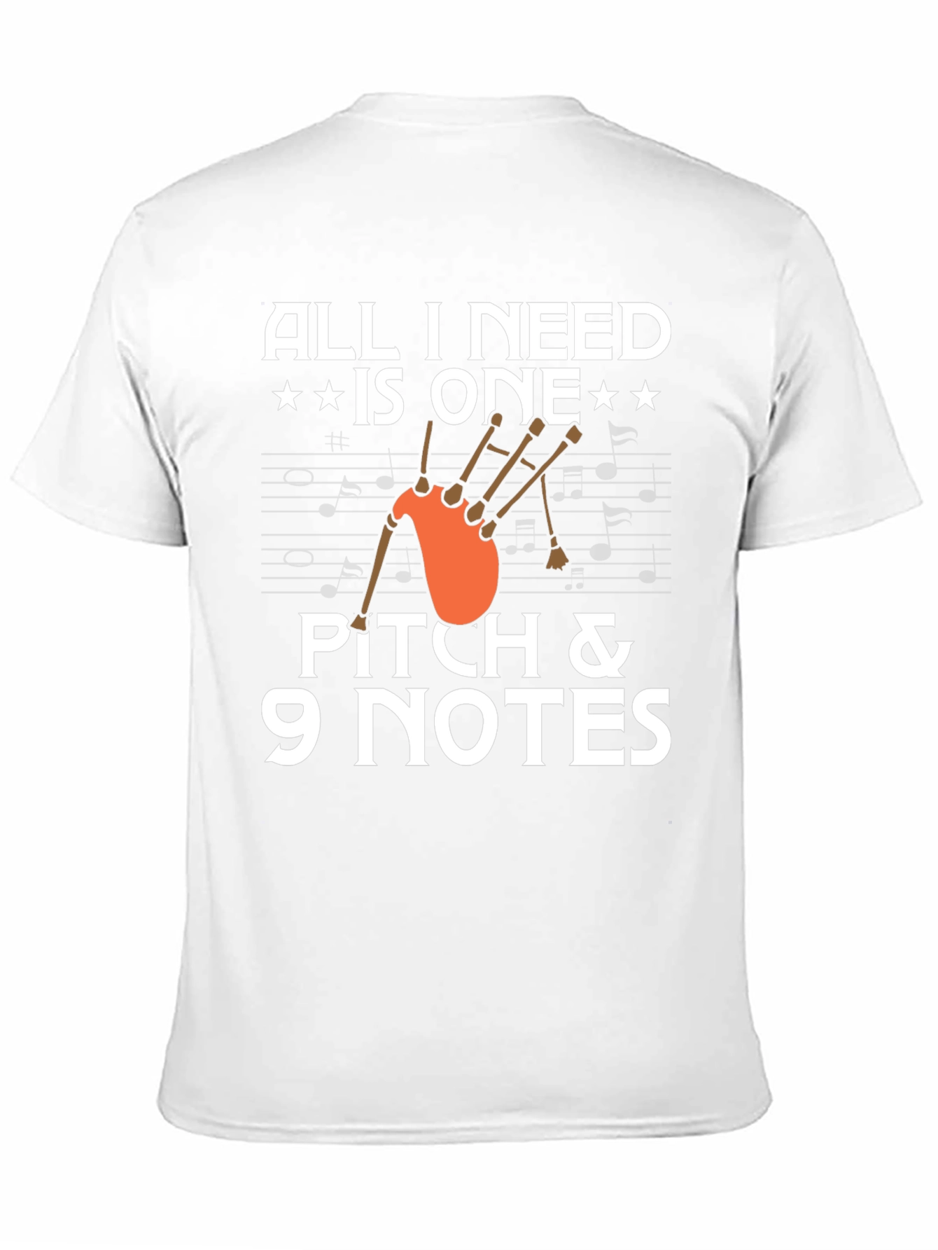 Bagpipe Music T-Shirt - Pitch & 9 Notes