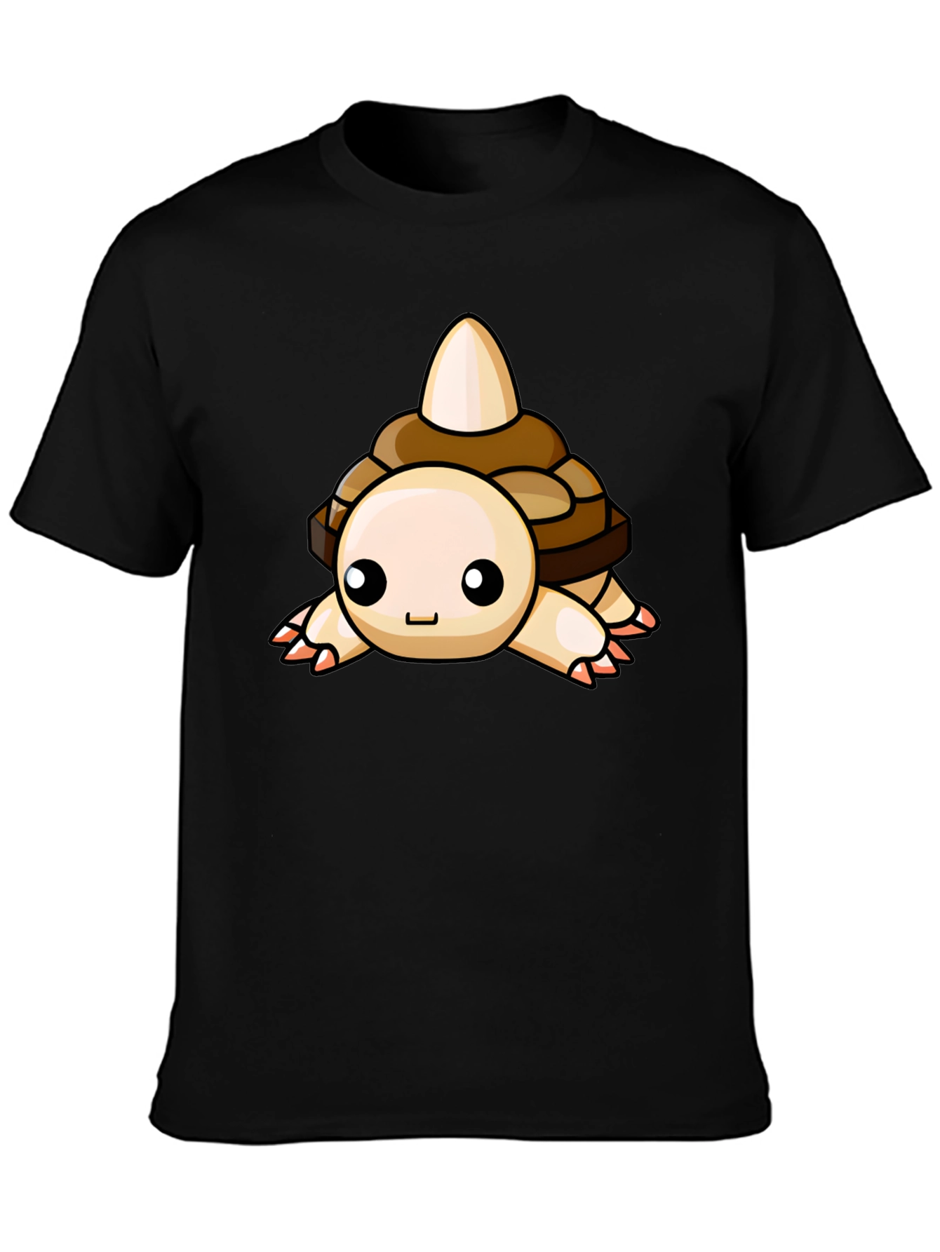 Cute Cartoon Turtle Graphic Black T-Shirt