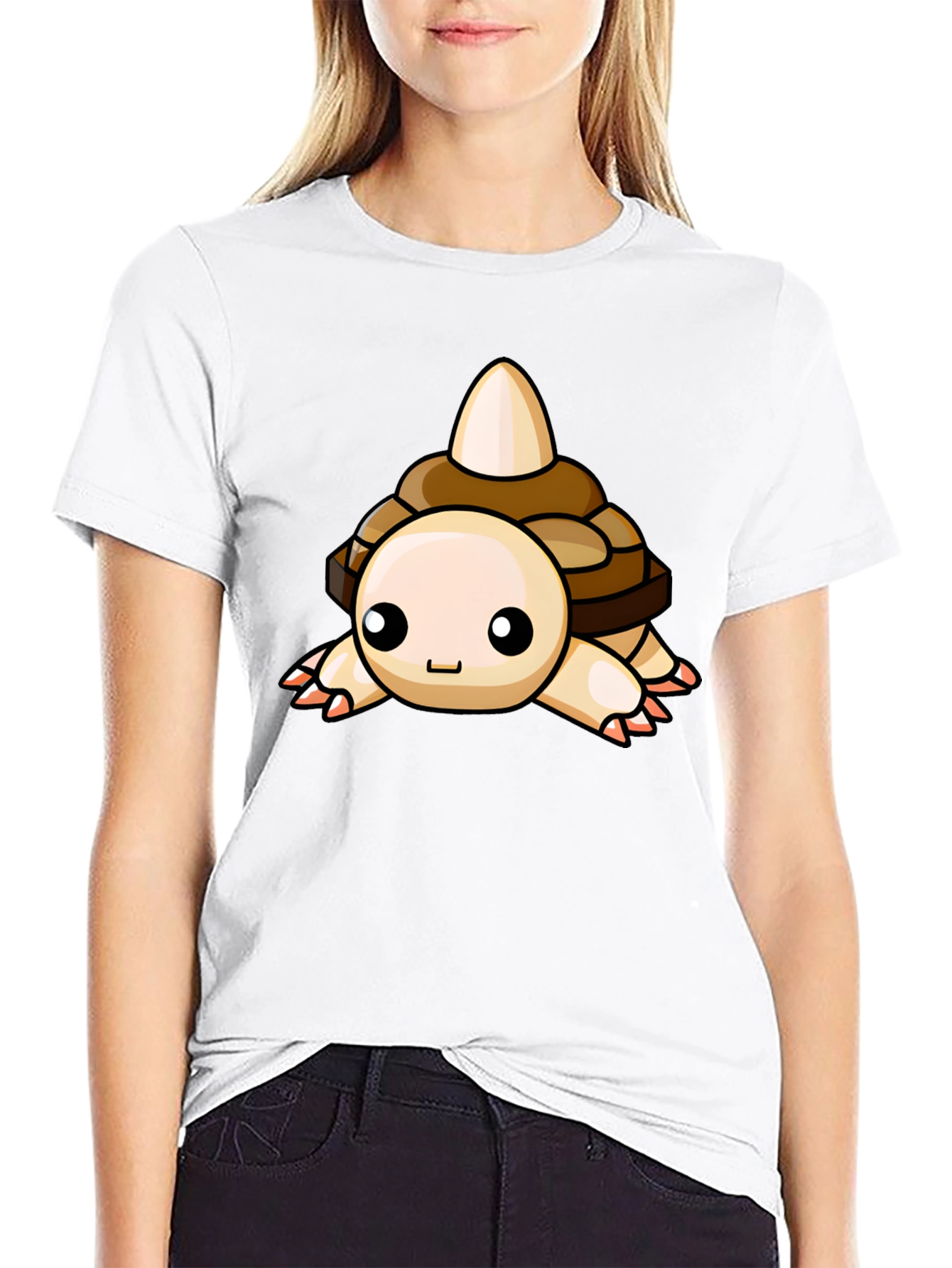 Cute Cartoon Turtle Graphic Black T-Shirt