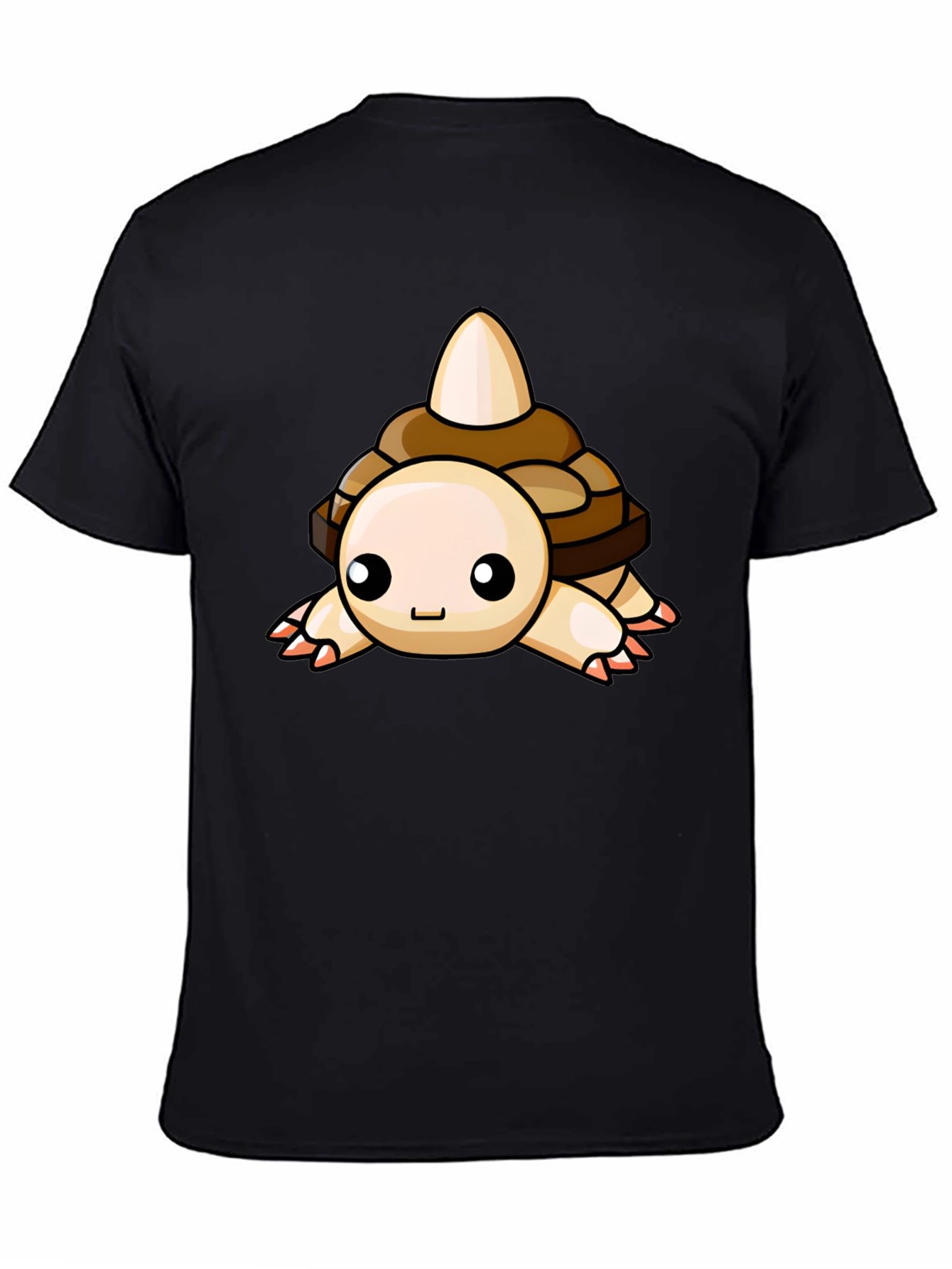 Cute Cartoon Turtle Graphic Black T-Shirt