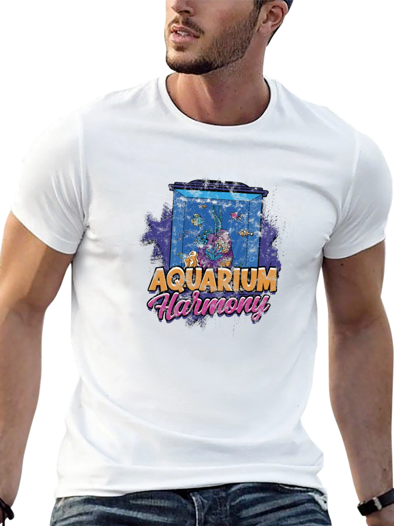 Aquarium Harmony Graphic T-Shirt - Black