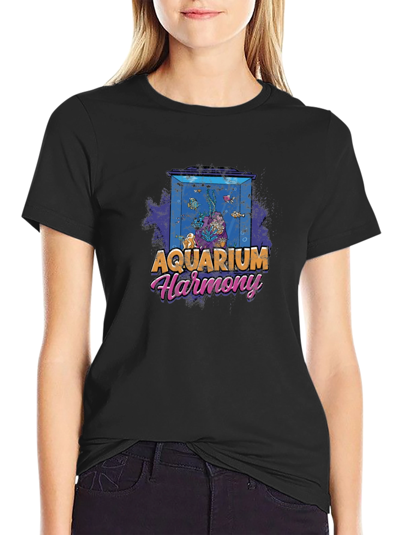 Aquarium Harmony Graphic T-Shirt - Black