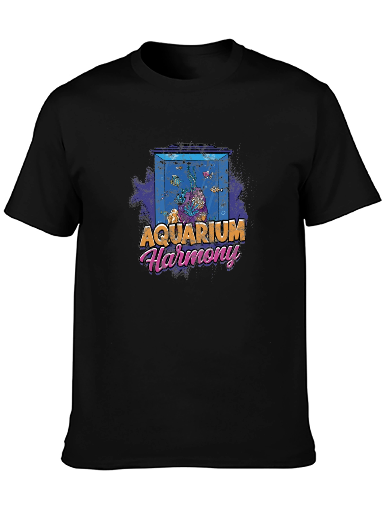 Aquarium Harmony Graphic T-Shirt - Black