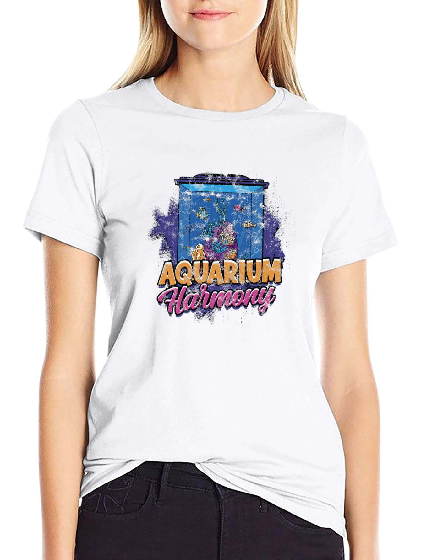 Aquarium Harmony Graphic T-Shirt - Black