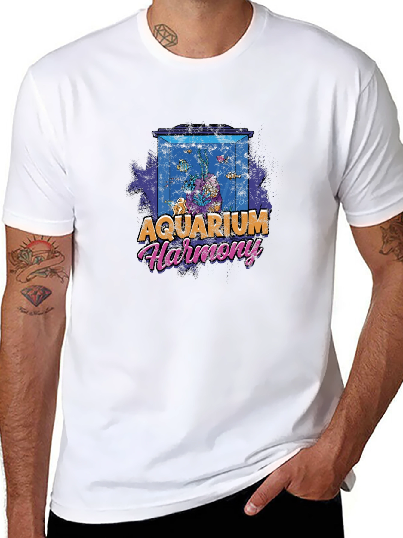Aquarium Harmony Graphic T-Shirt - Black