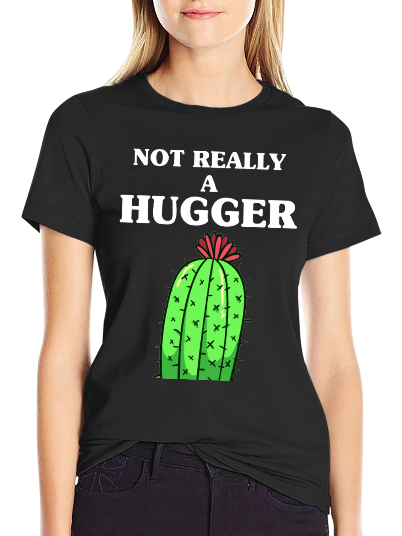 Not Really A Hugger Cactus Graphic Tee