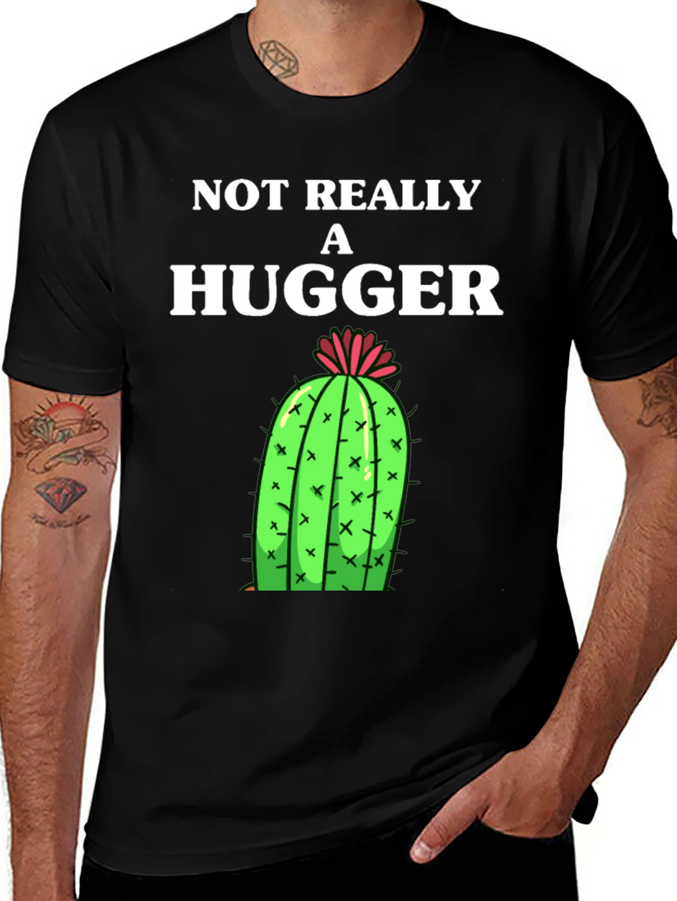 Not Really A Hugger Cactus Graphic Tee