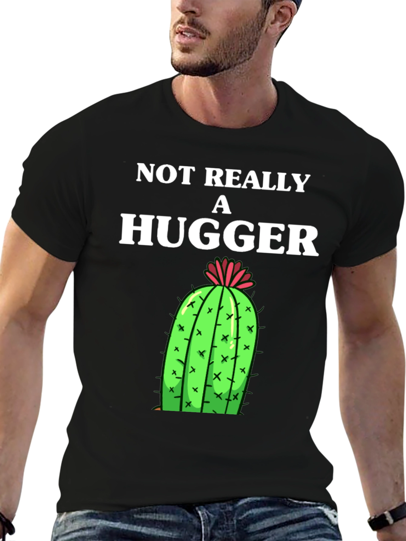 Not Really A Hugger Cactus Graphic Tee