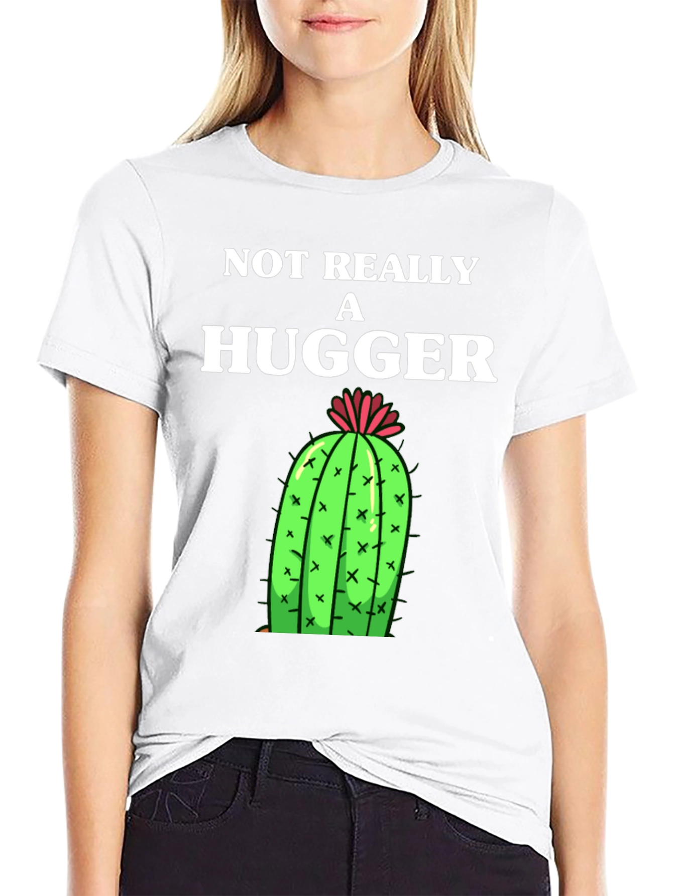 Not Really A Hugger Cactus Graphic Tee