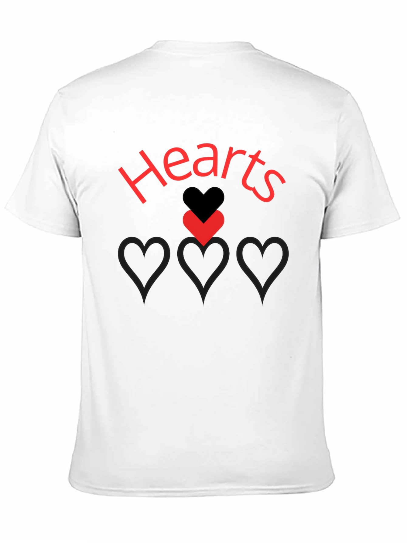 Hearts Graphic Print Black T-Shirt