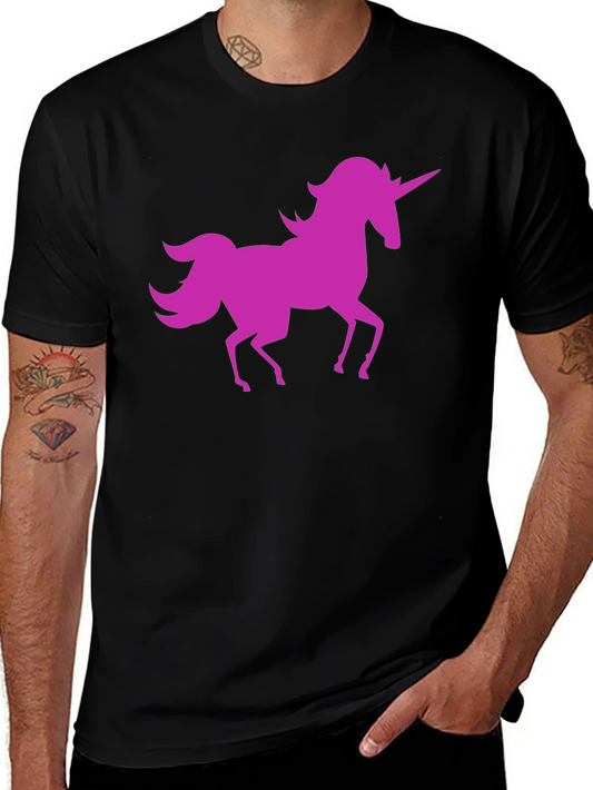 Unicorn Graphic Tee - Black Cotton T-Shirt