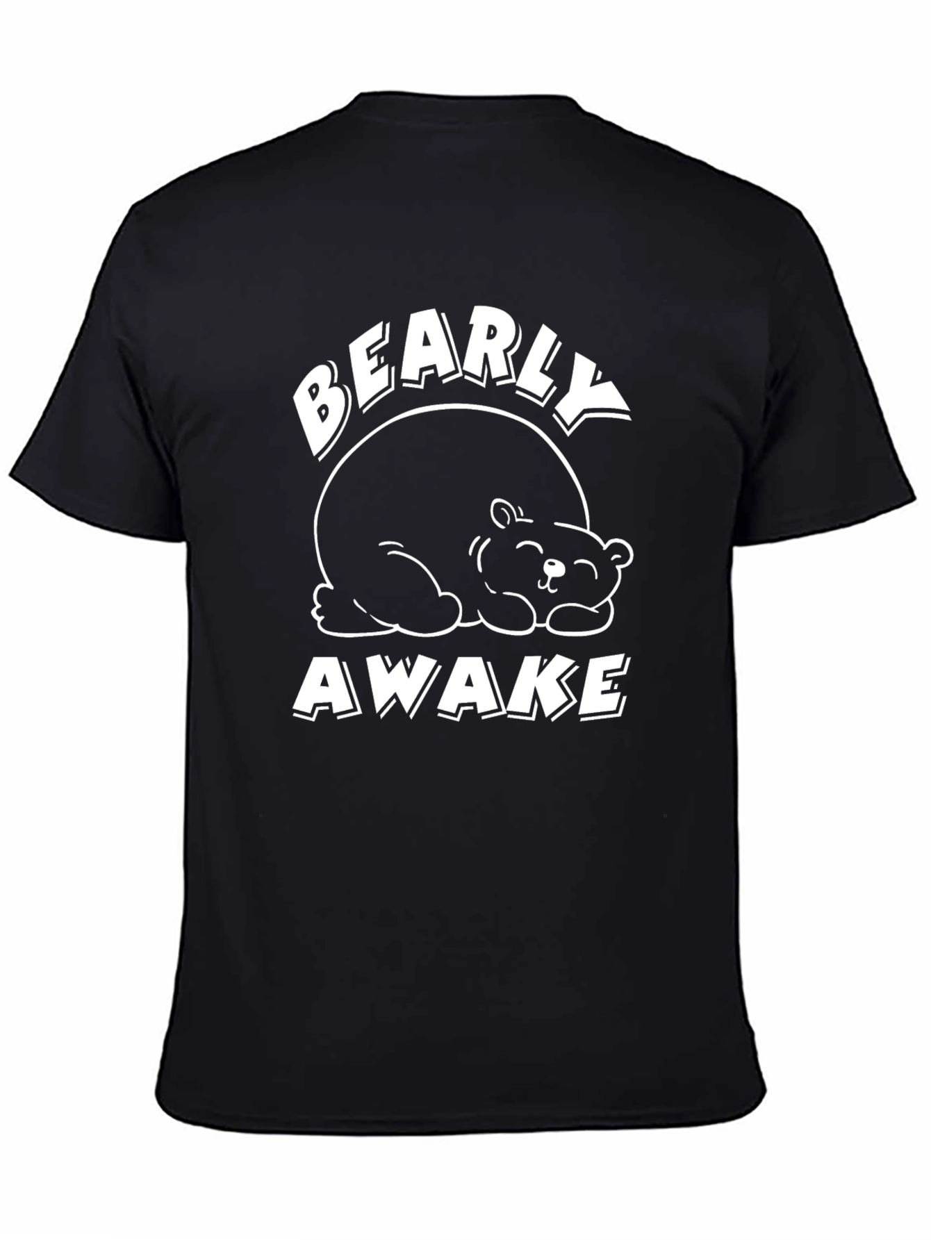 Bearly Awake Graphic Tee - Black Casual T-Shirt