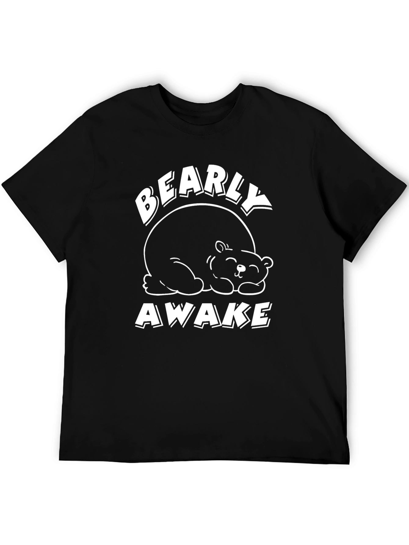 Bearly Awake Graphic Tee - Black Casual T-Shirt
