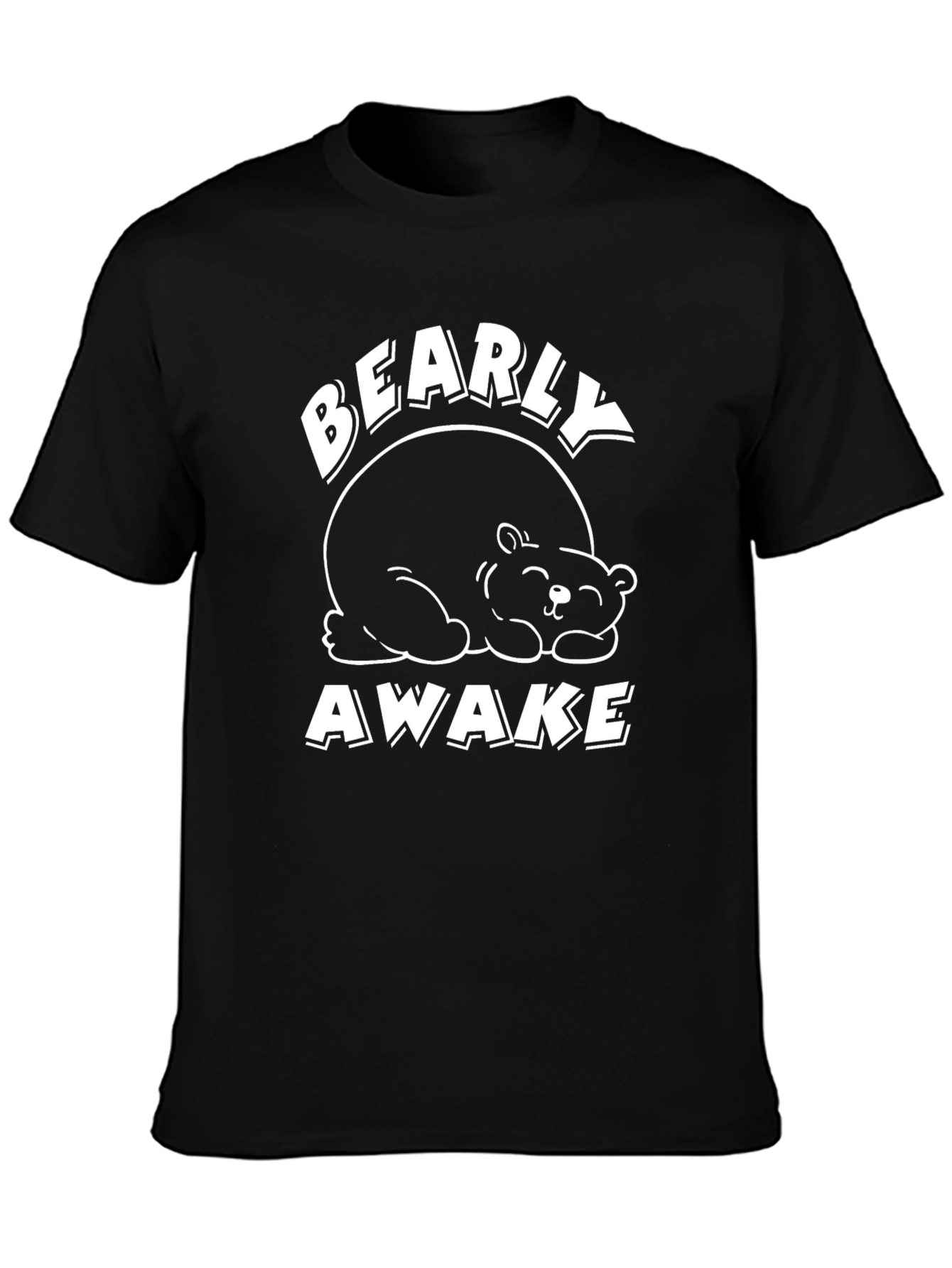 Bearly Awake Graphic Tee - Black Casual T-Shirt
