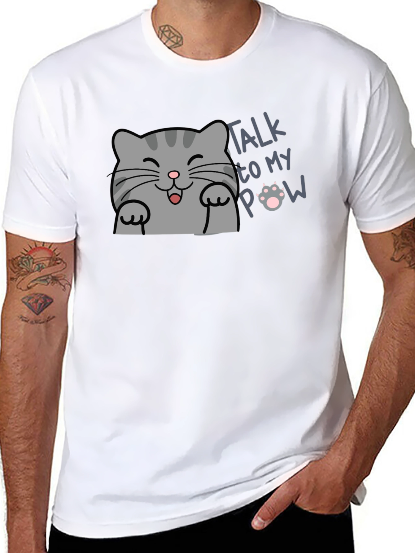 Talk to My Paw Funny Cat T-Shirt