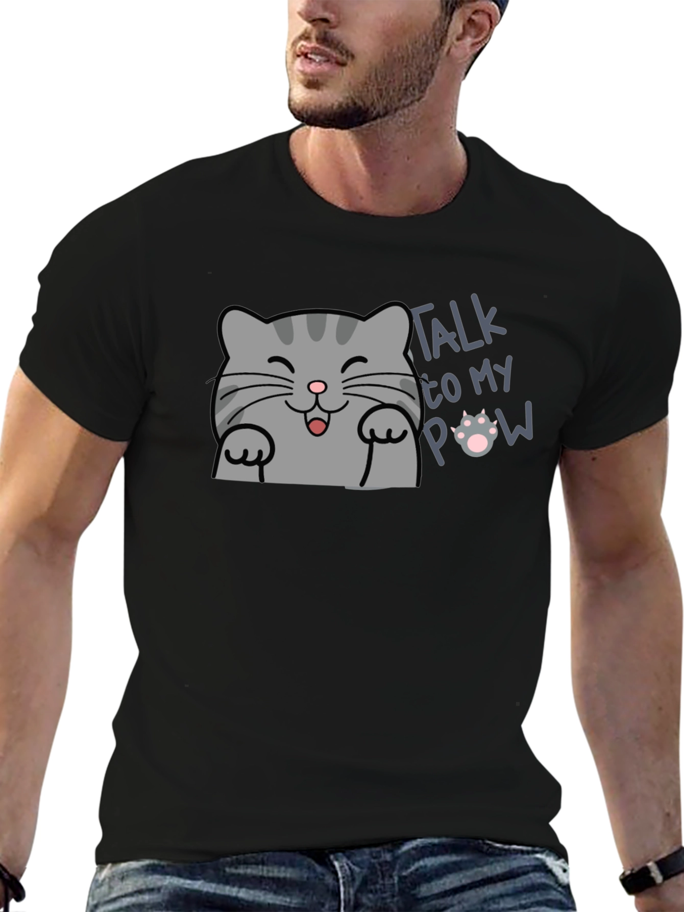 Talk to My Paw Funny Cat T-Shirt
