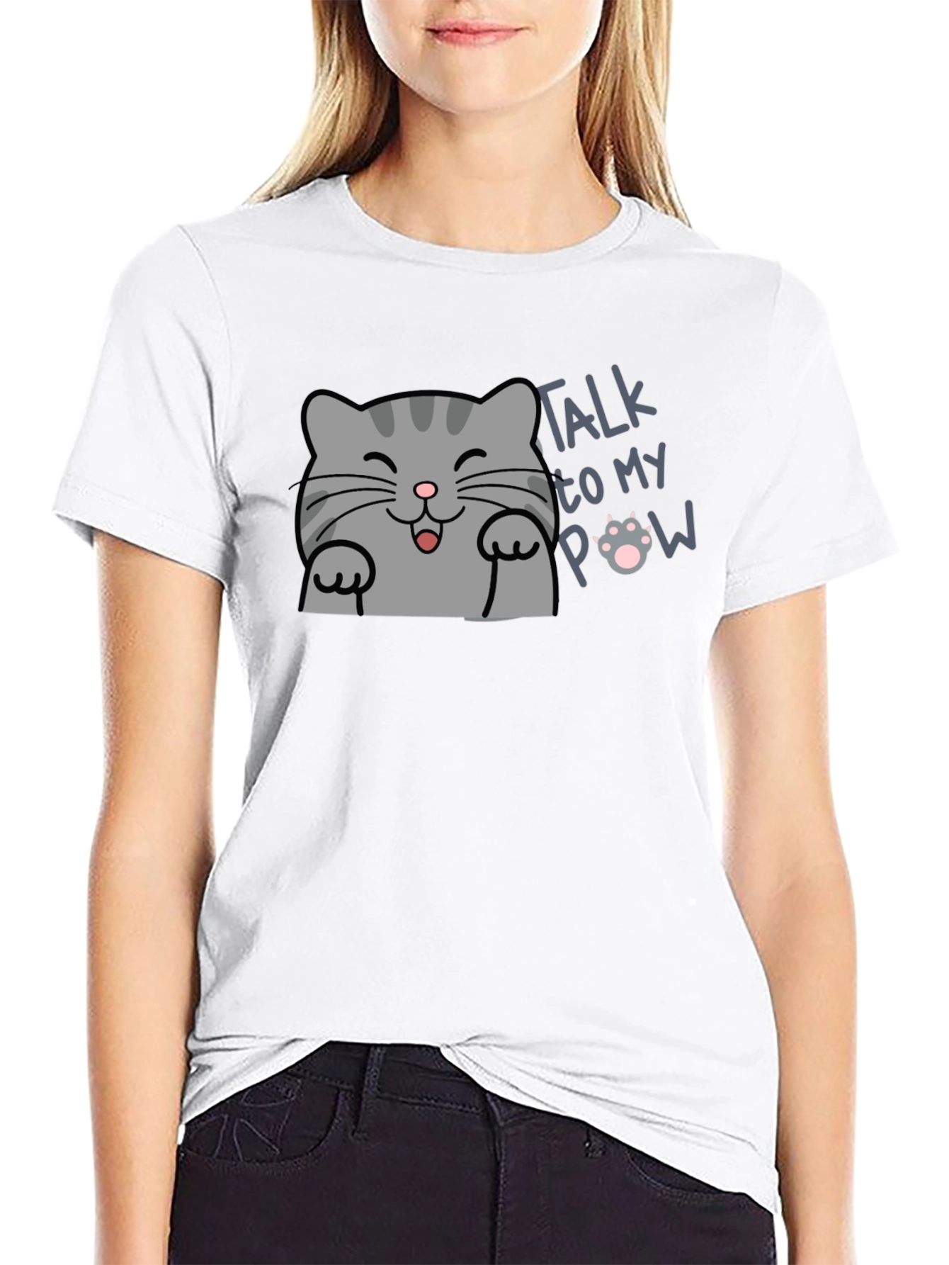 Talk to My Paw Funny Cat T-Shirt