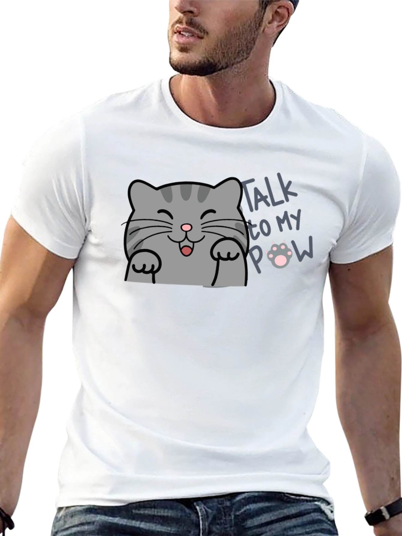 Talk to My Paw Funny Cat T-Shirt