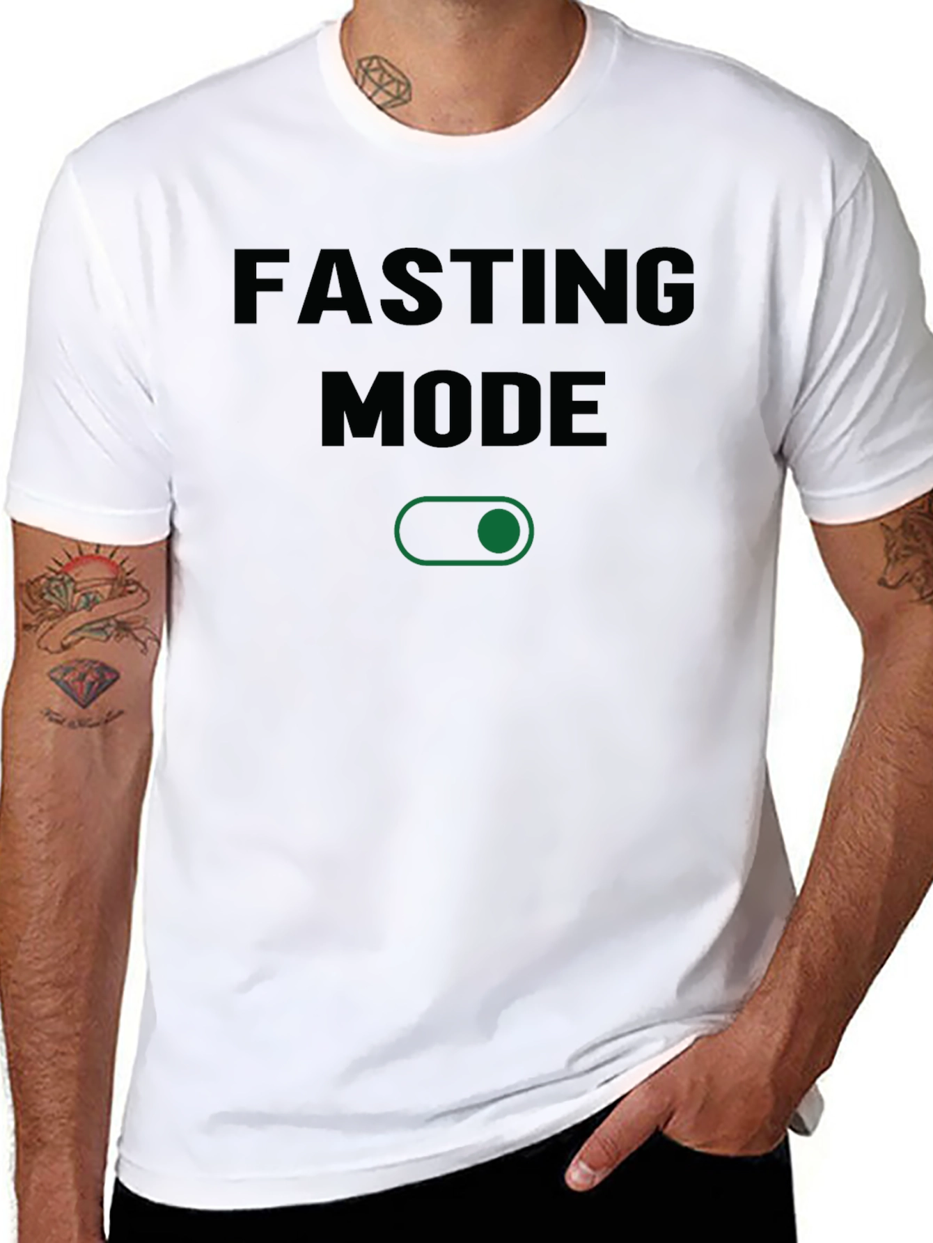 Fasting Mode Graphic Tee - Black Cotton