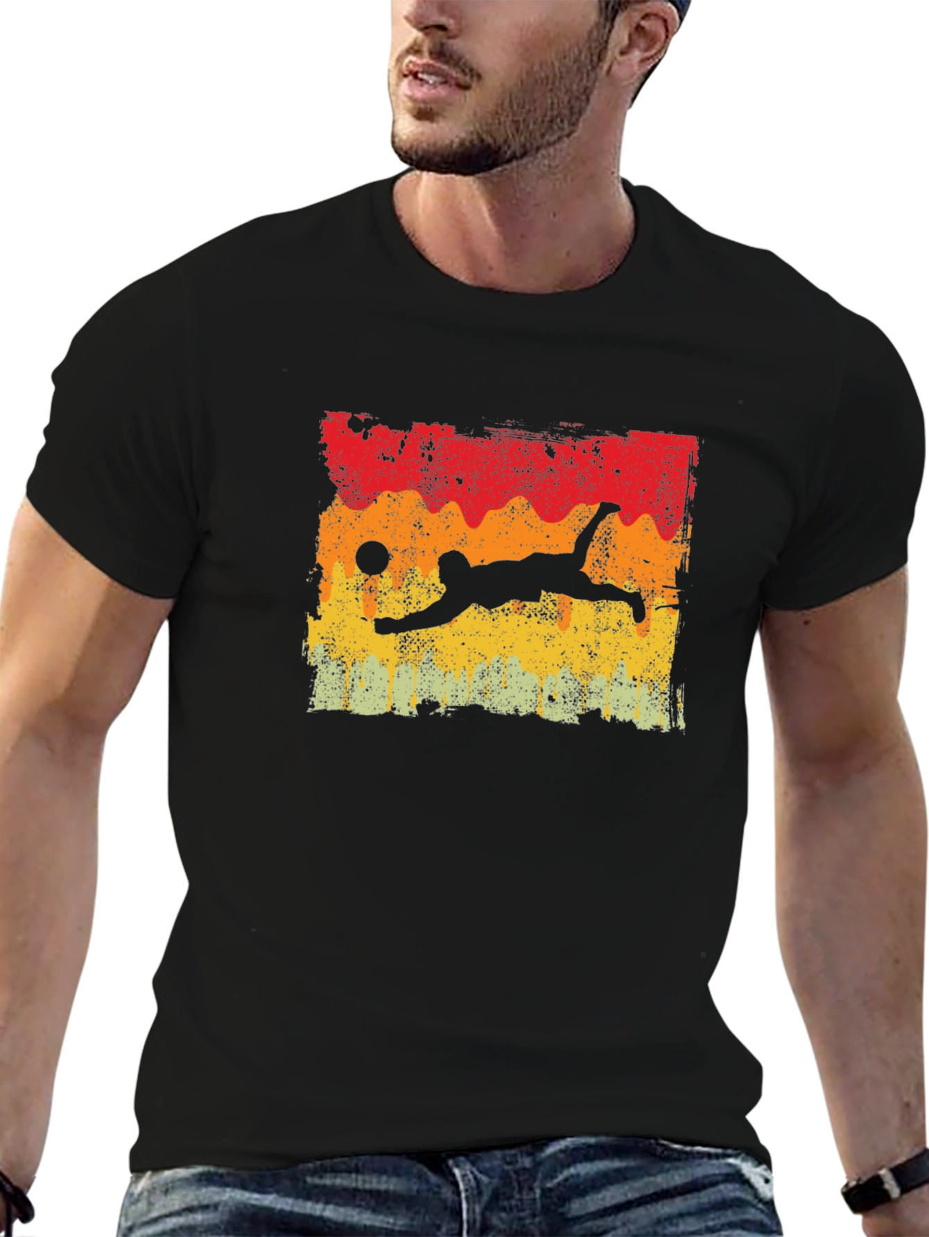 Retro Volleyball Dive Graphic T-Shirt