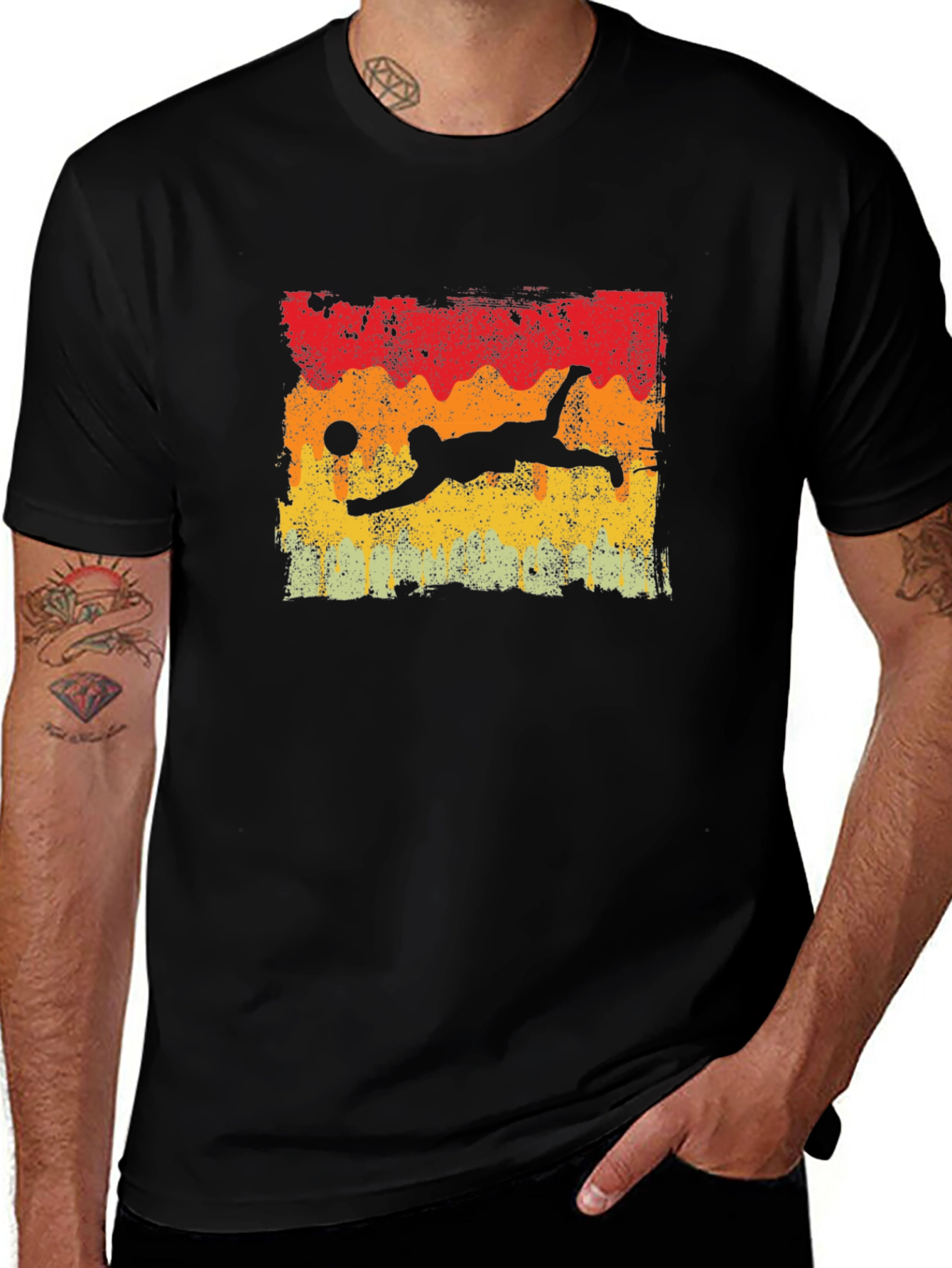 Retro Volleyball Dive Graphic T-Shirt