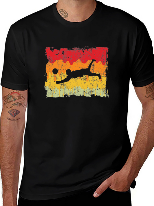 Retro Volleyball Dive Graphic T-Shirt