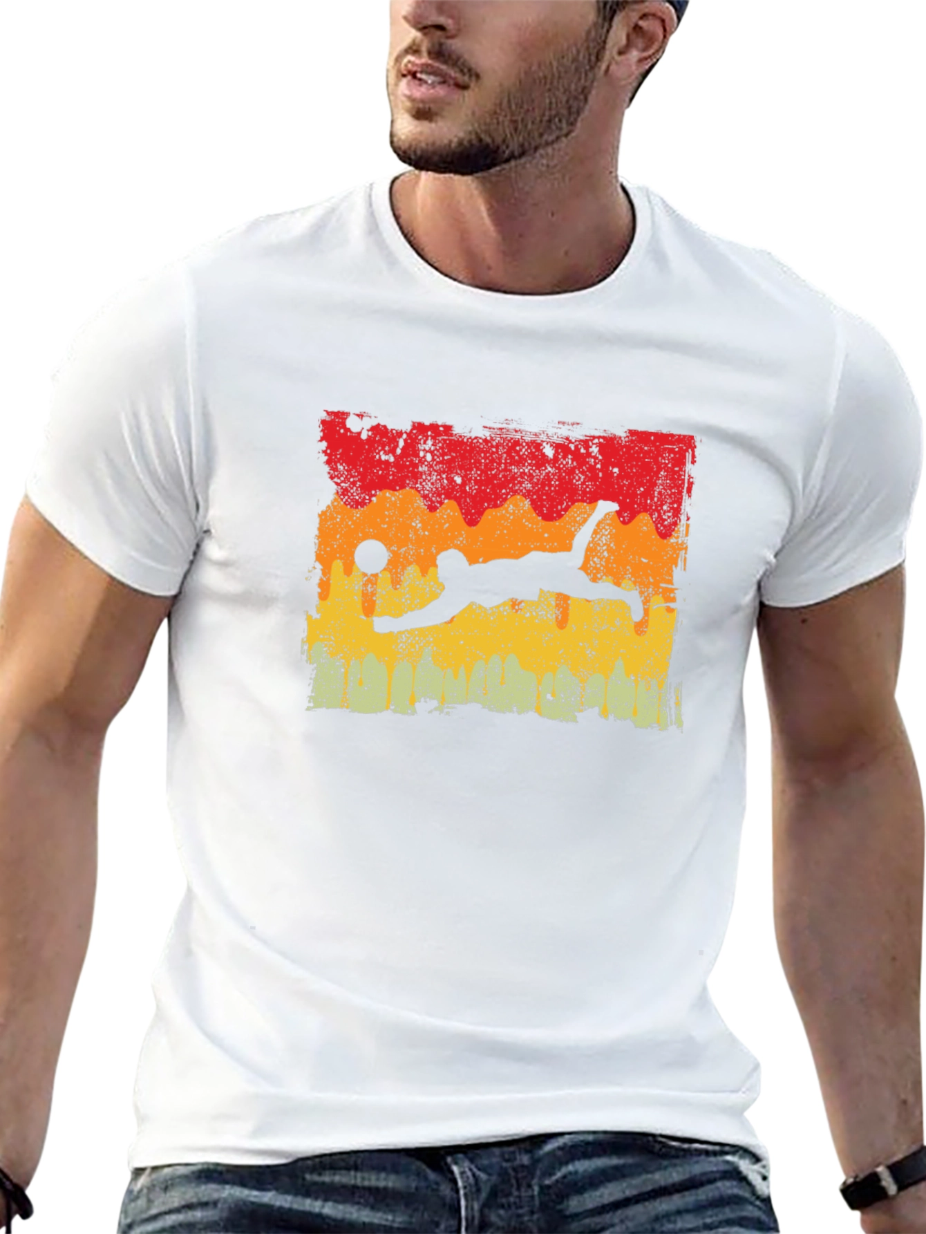 Retro Volleyball Dive Graphic T-Shirt