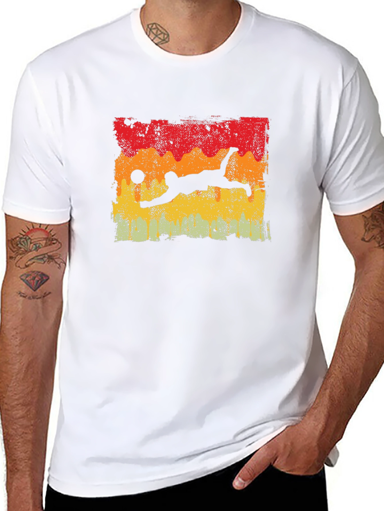 Retro Volleyball Dive Graphic T-Shirt